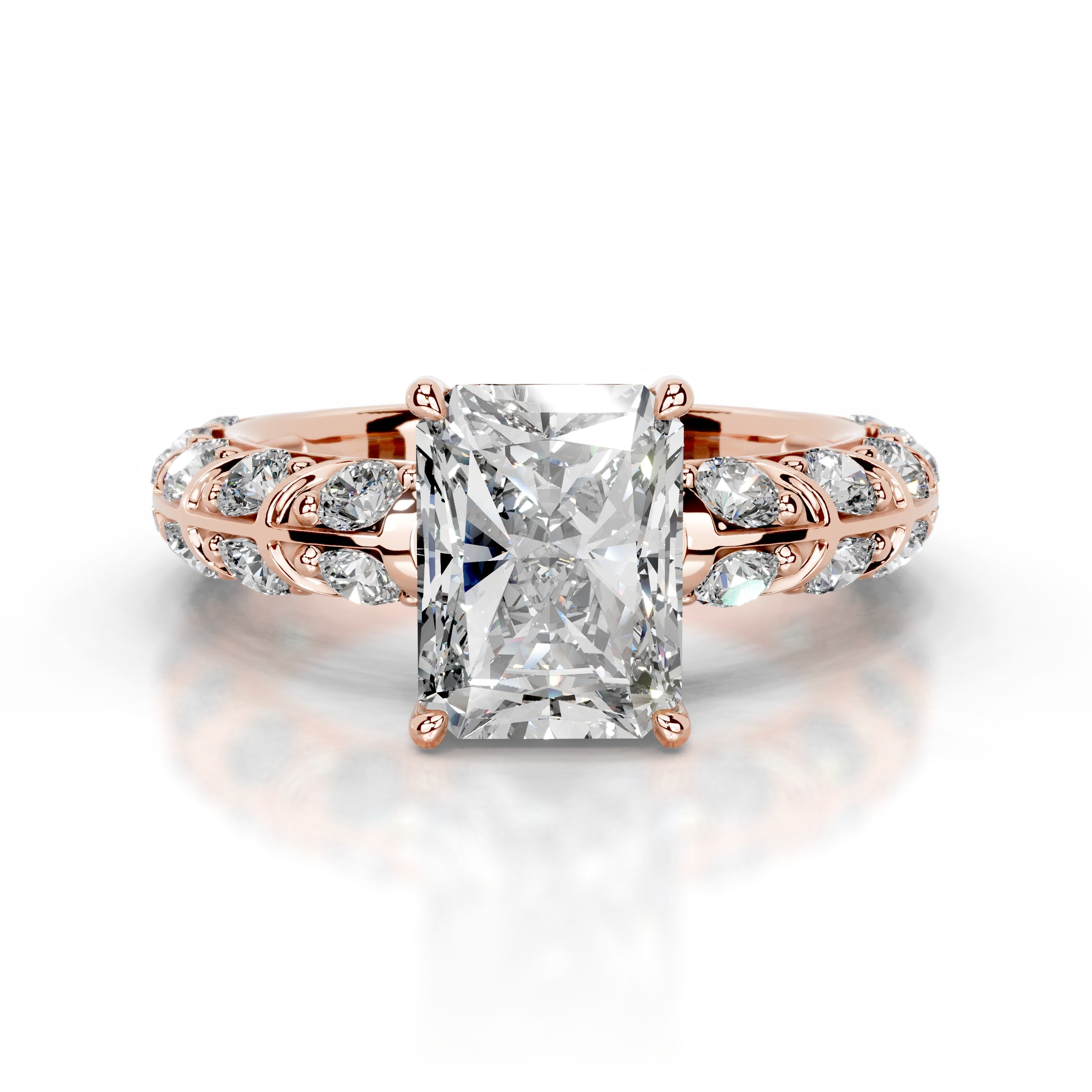 Iseul Moissanite & Diamonds Ring - 14K Rose Gold