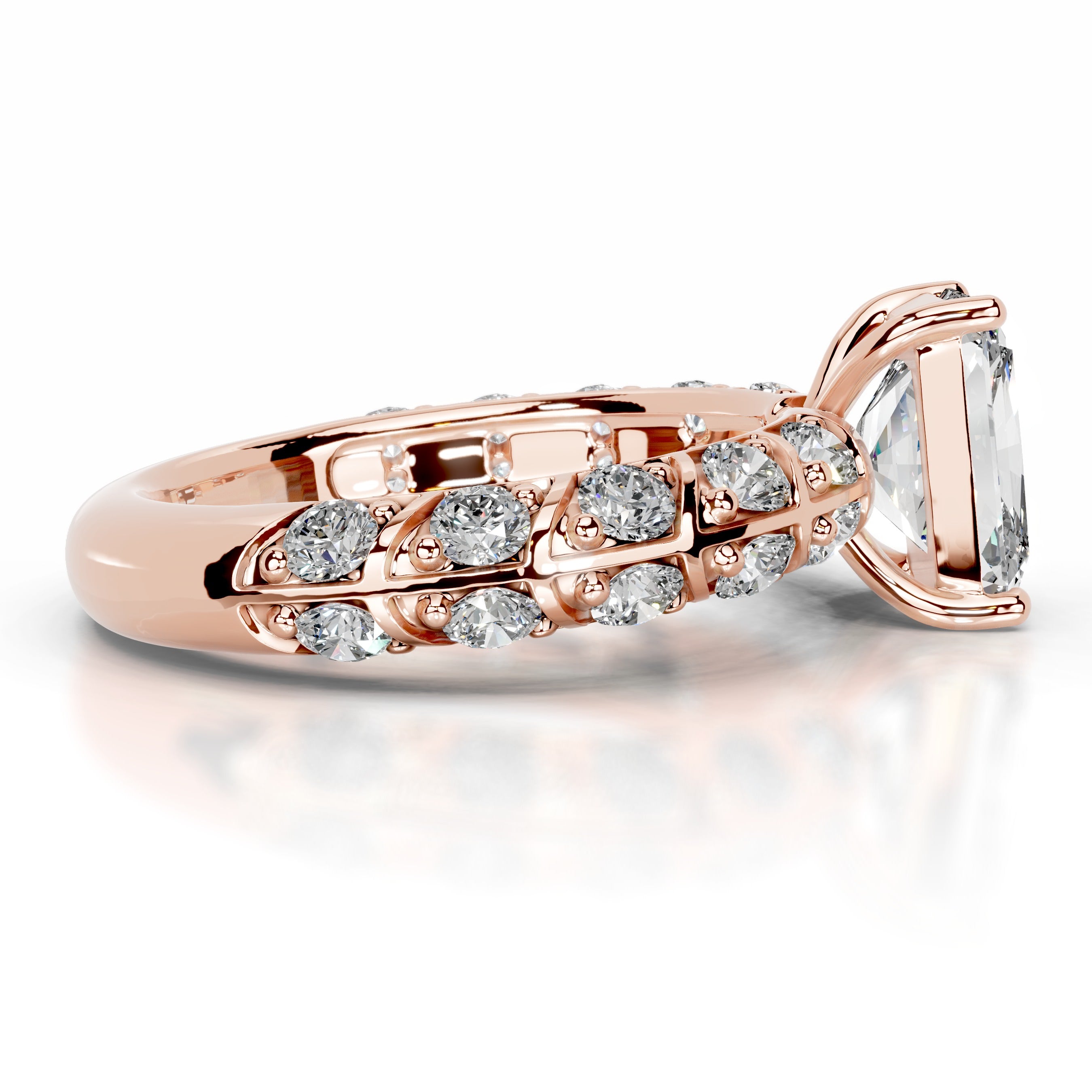 Iseul Moissanite & Diamonds Ring - 14K Rose Gold