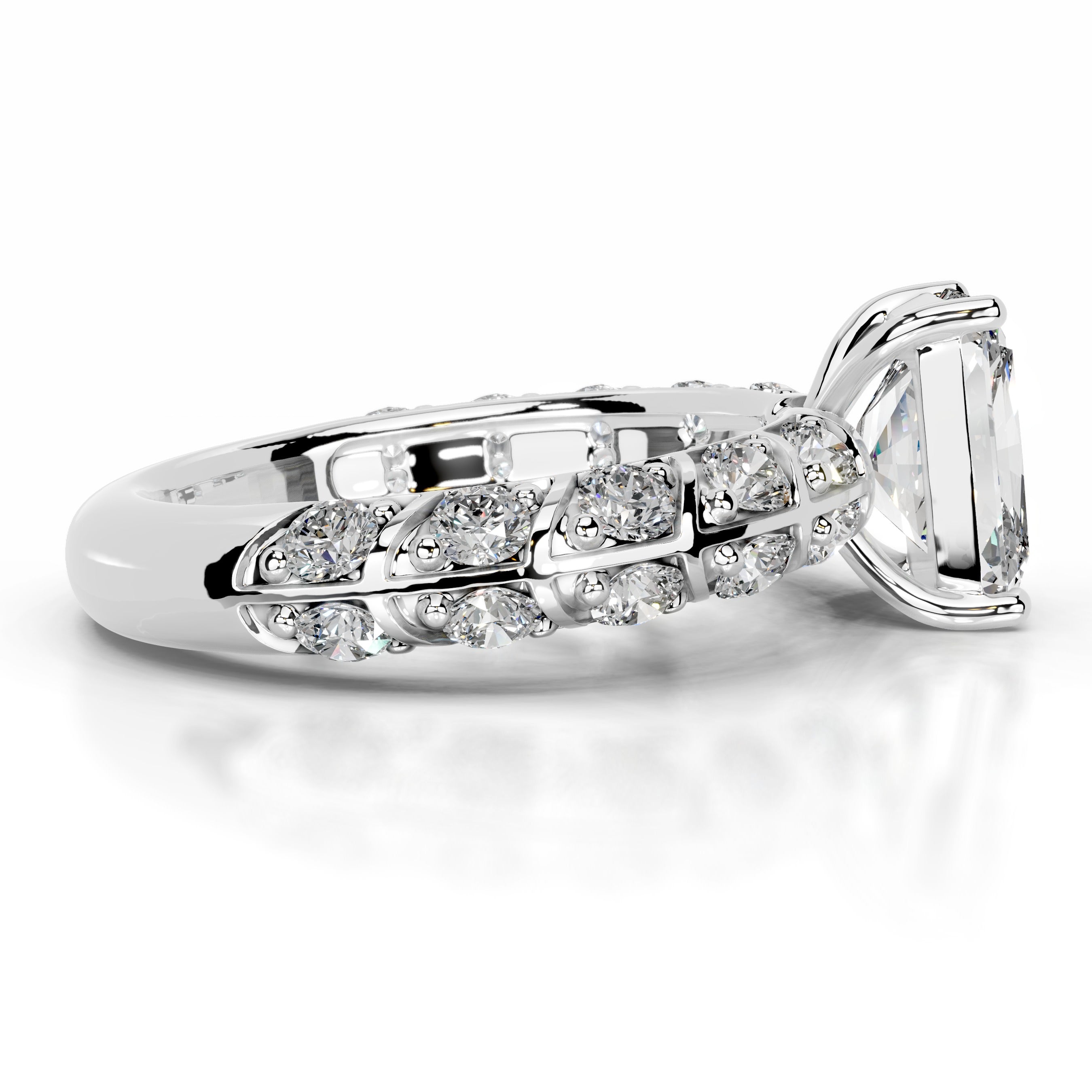 Iseul Moissanite & Diamonds Ring - 18K White Gold