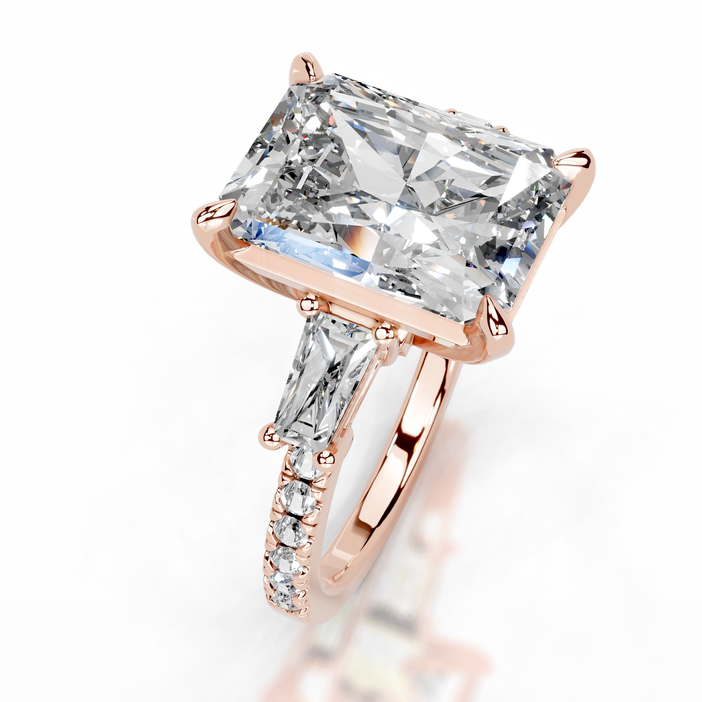 Mun Moissanite & Diamonds Ring - 14K Rose Gold