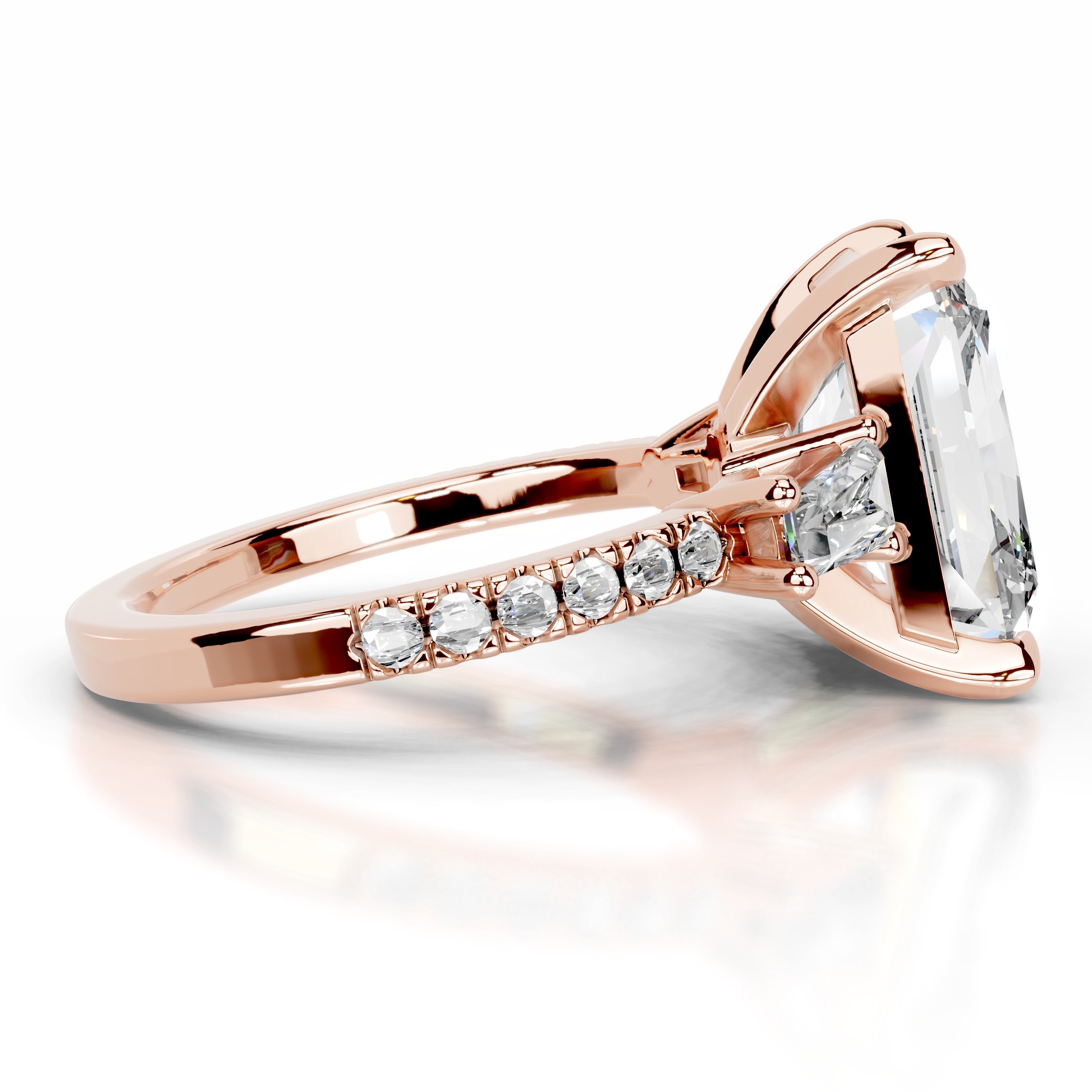 Mun Moissanite & Diamonds Ring - 14K Rose Gold