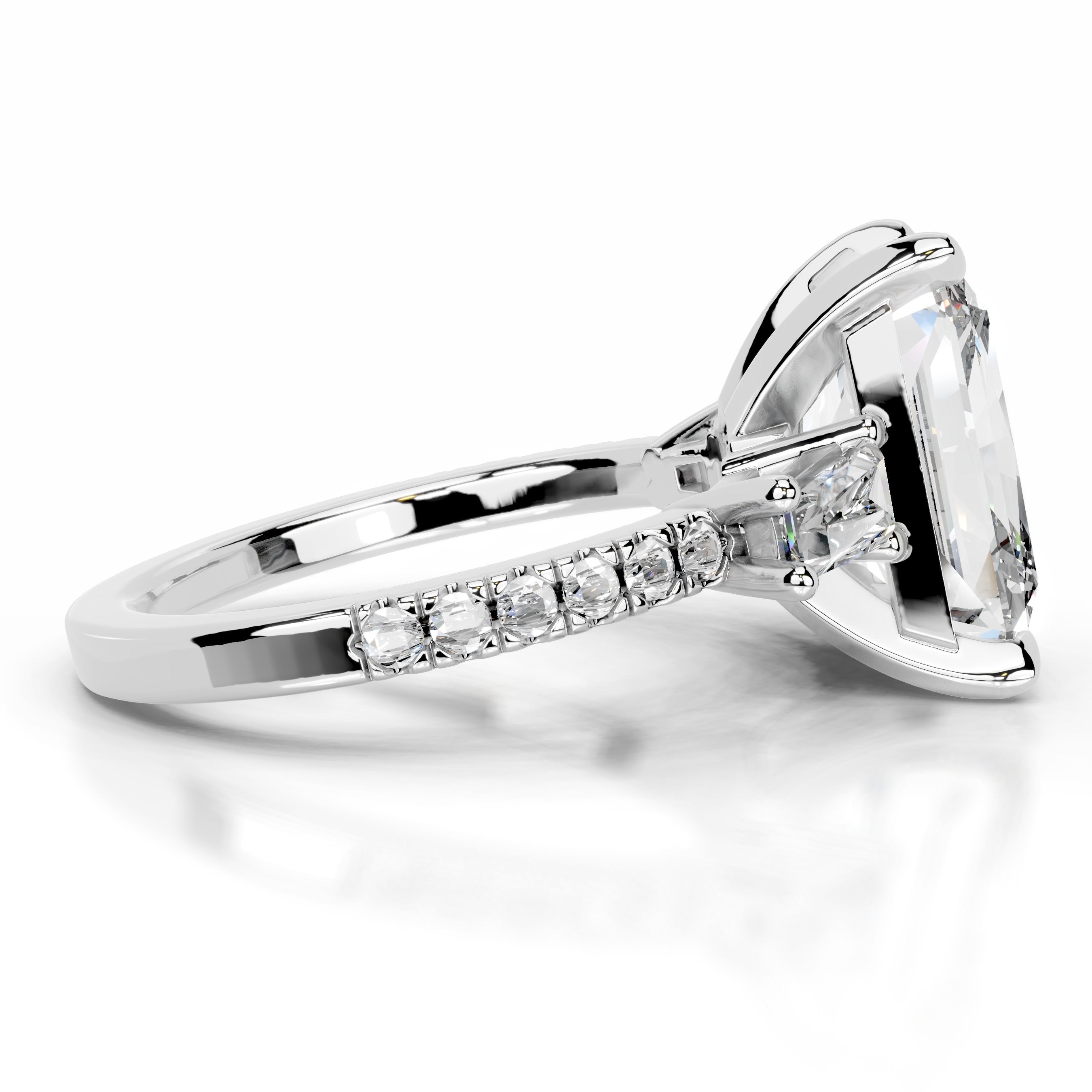 Mun Moissanite & Diamonds Ring - Platinum