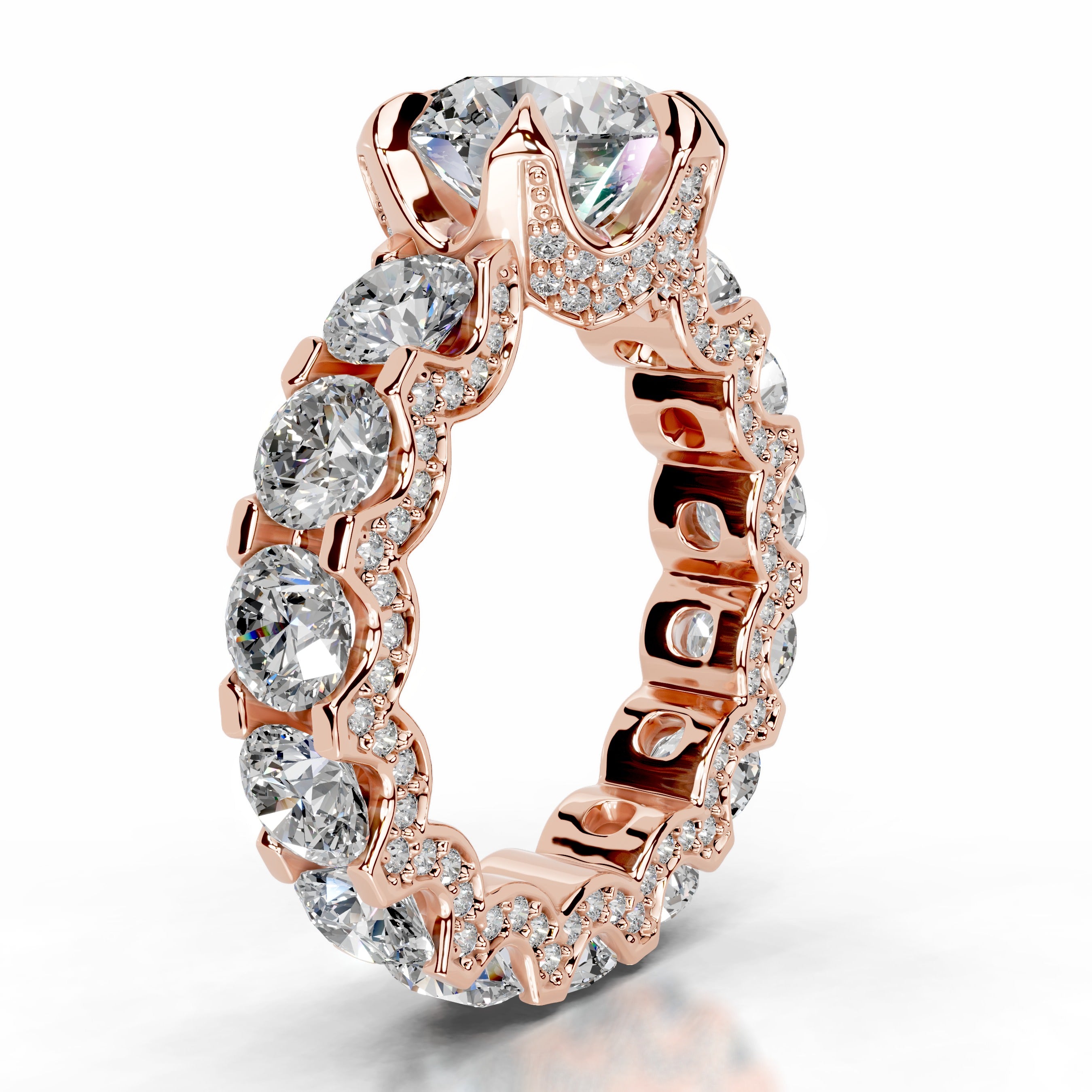 Woong Moissanite & Diamonds Ring - 14K Rose Gold