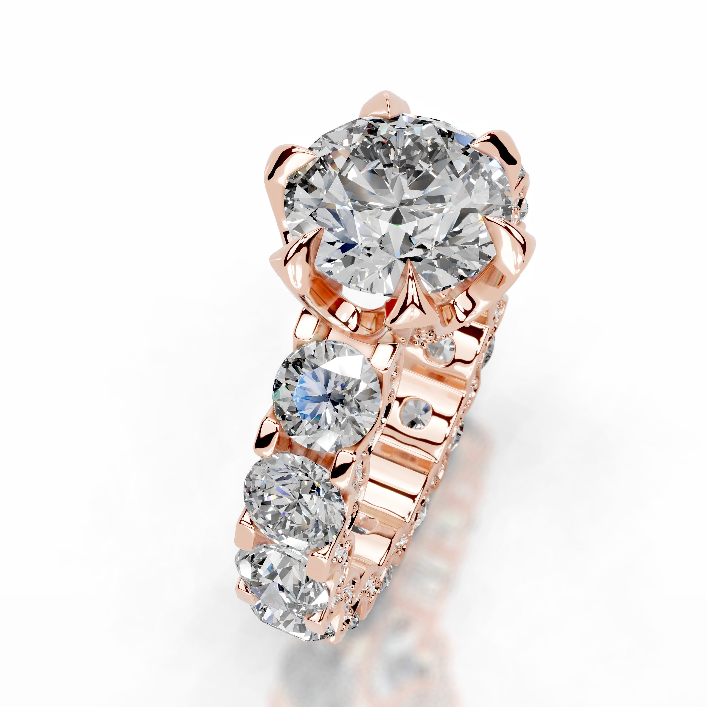 Woong Moissanite & Diamonds Ring - 14K Rose Gold