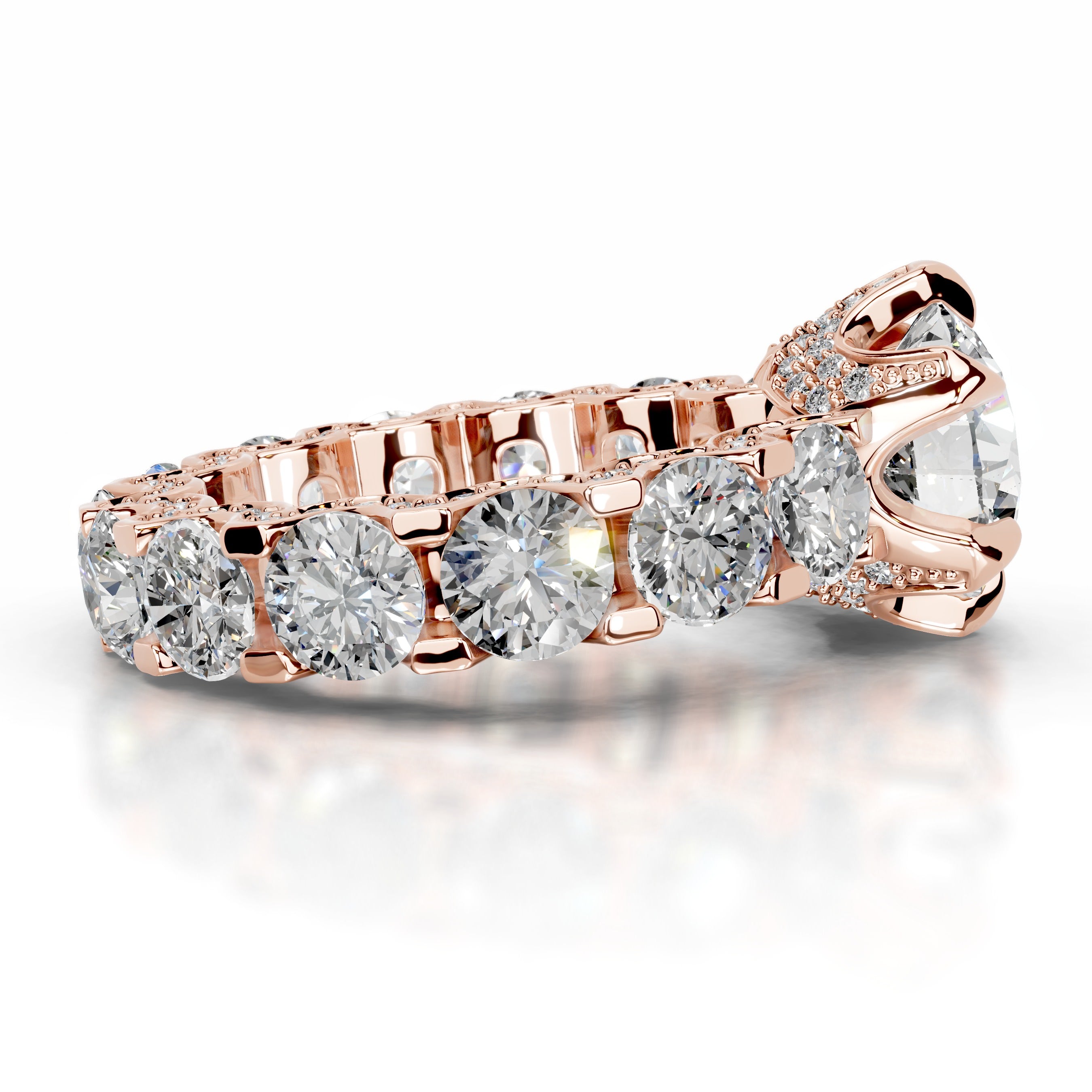 Woong Moissanite & Diamonds Ring - 14K Rose Gold