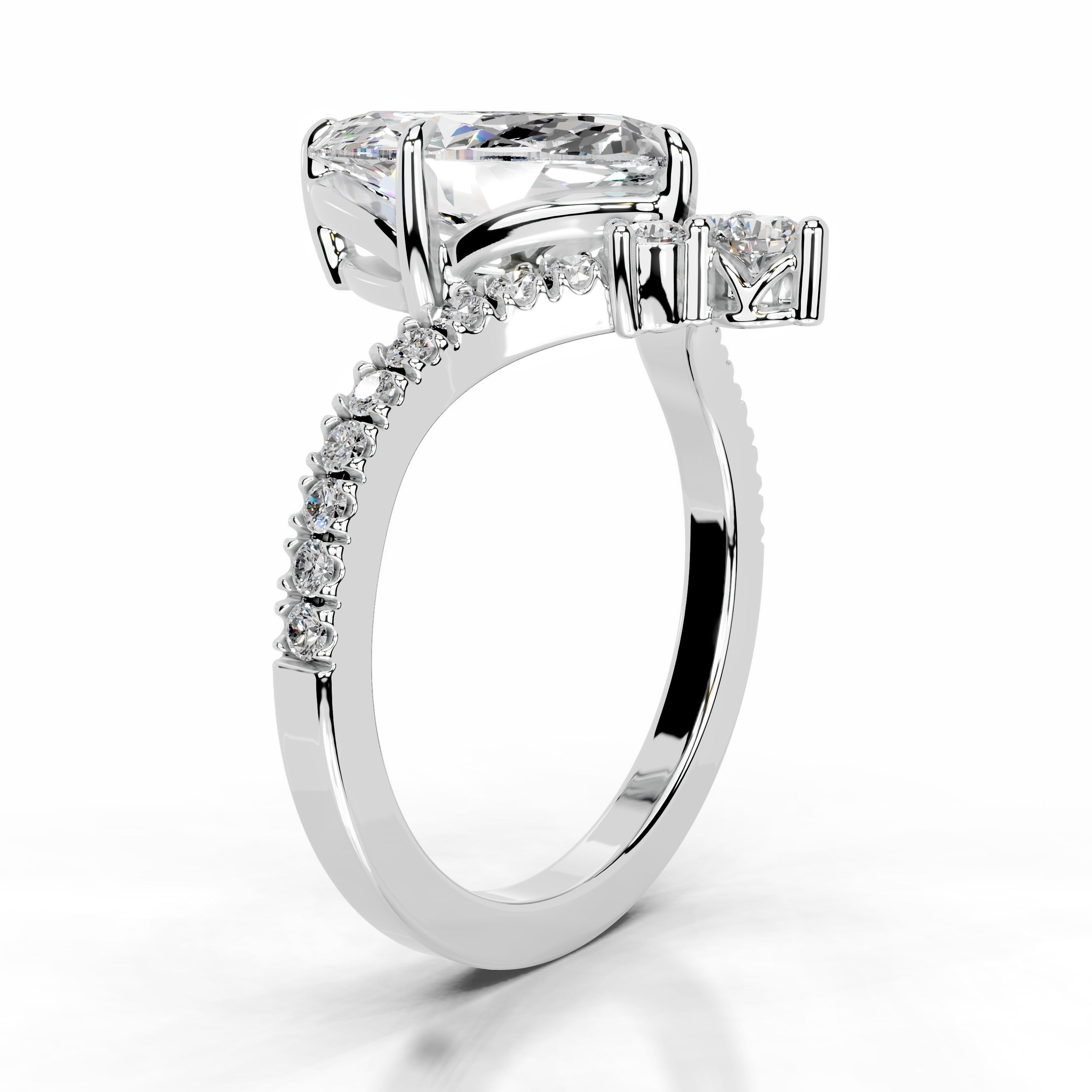 Tia Moissanite & Diamond Ring - Platinum