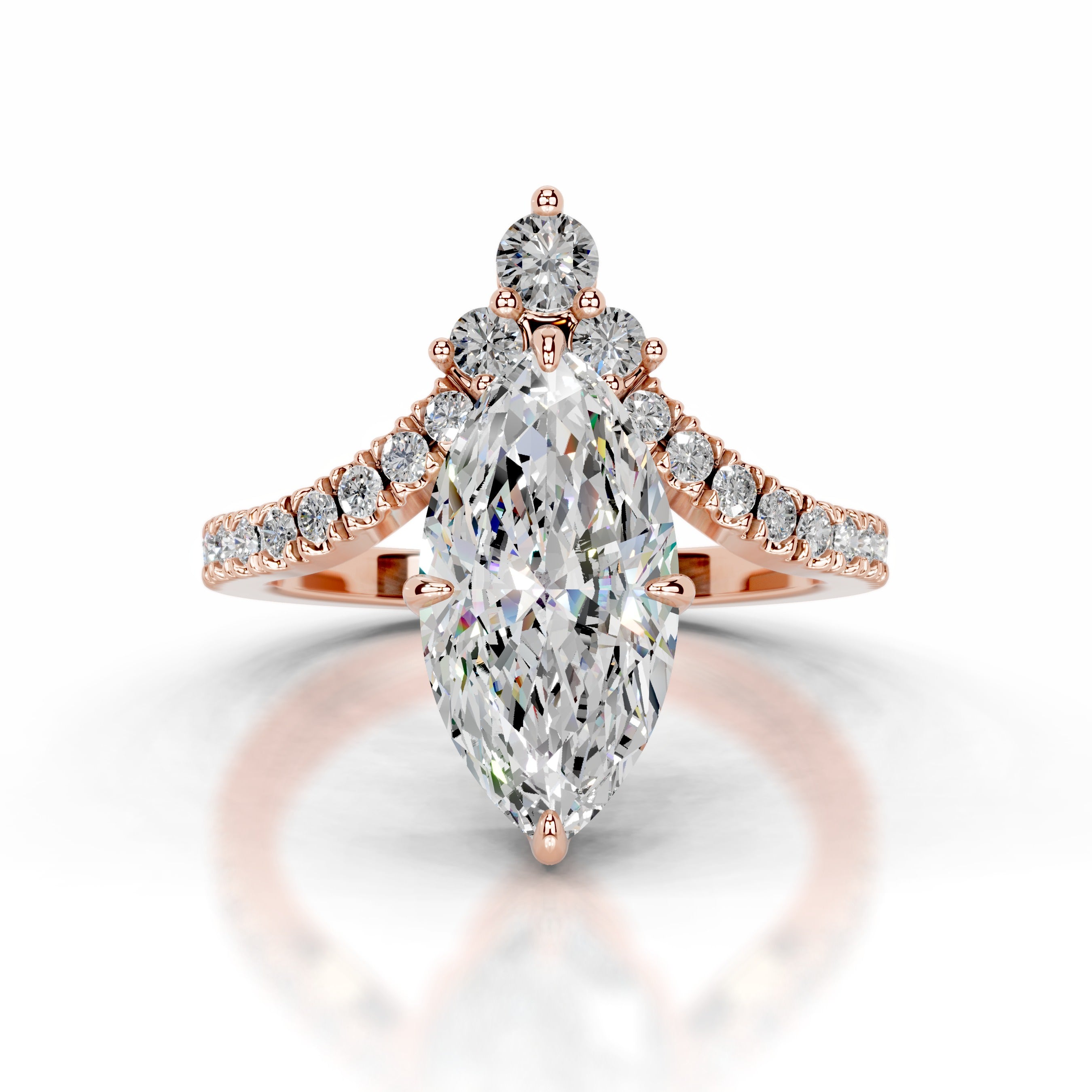 Tia Moissanite & Diamond Ring - 14K Rose Gold