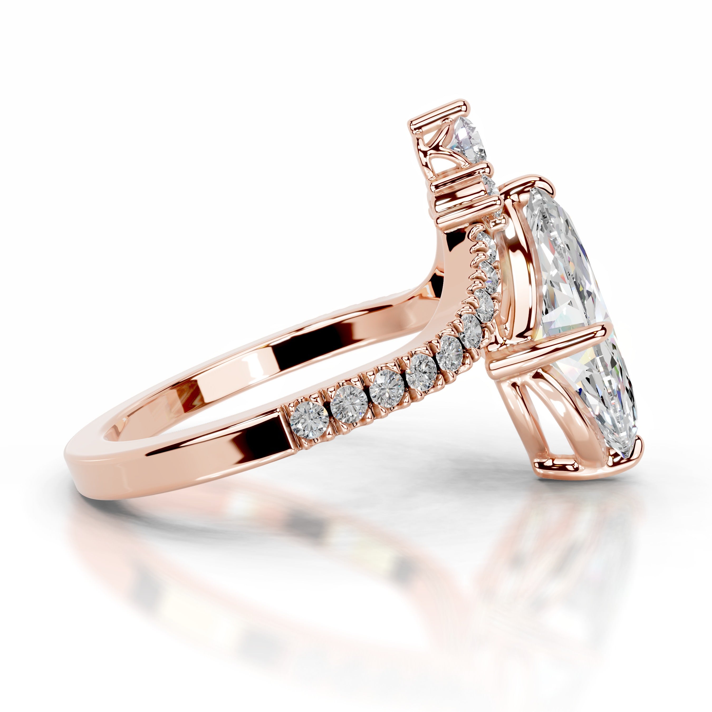 Tia Moissanite & Diamond Ring - 14K Rose Gold