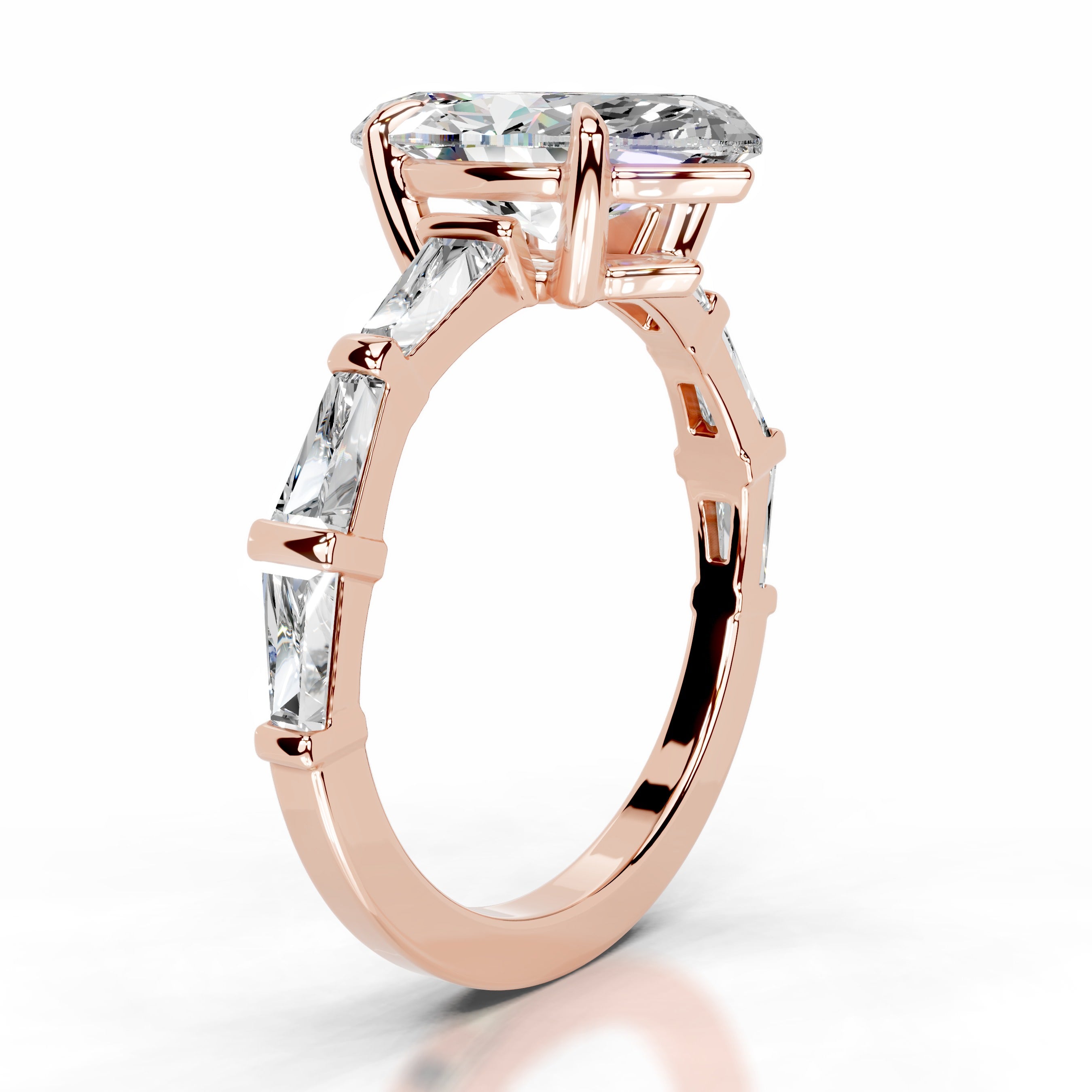 Nidia Moissanite & Diamond Ring - 14K Rose Gold