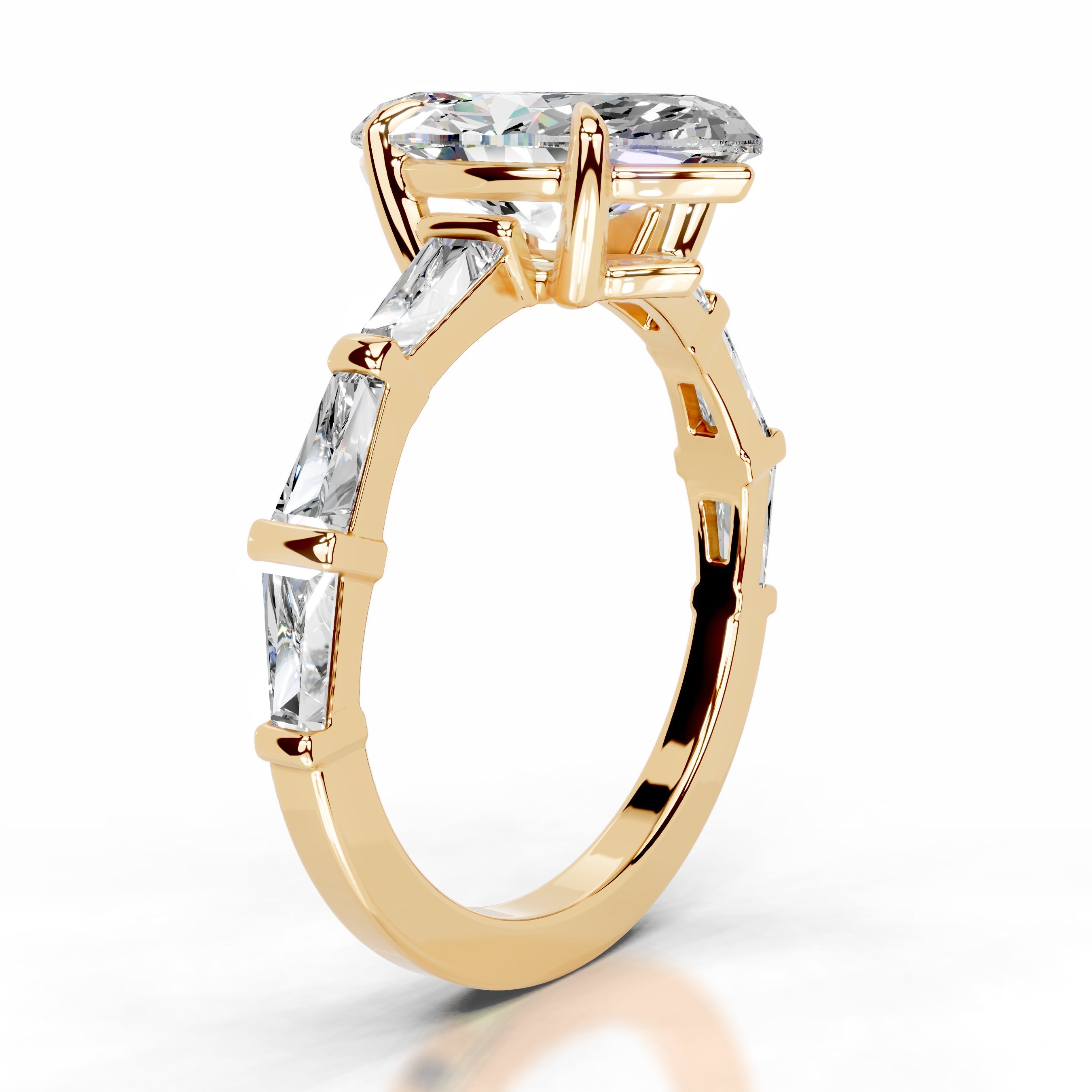 Nidia Moissanite & Diamond Ring - 18K Yellow Gold