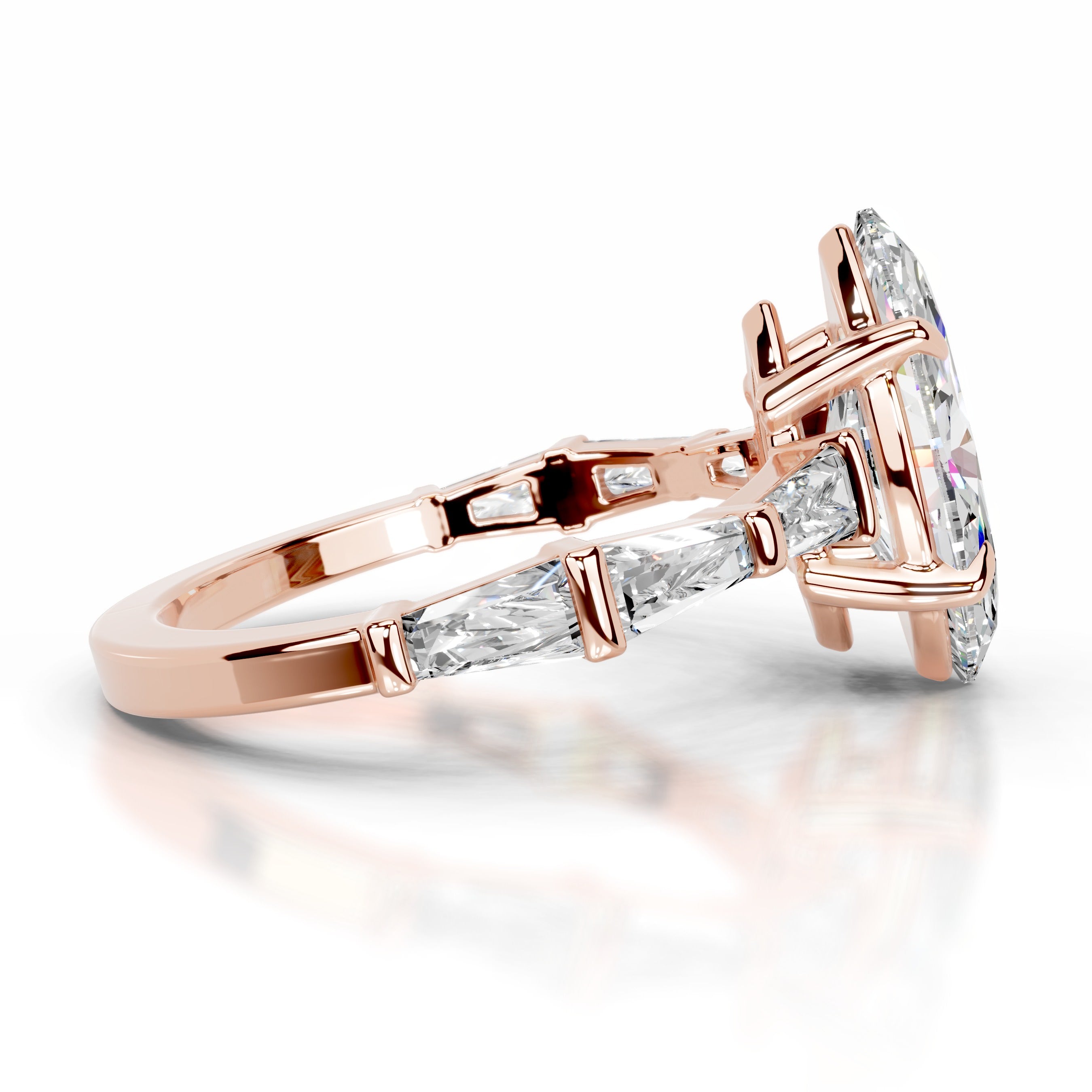 Nidia Moissanite & Diamond Ring - 14K Rose Gold