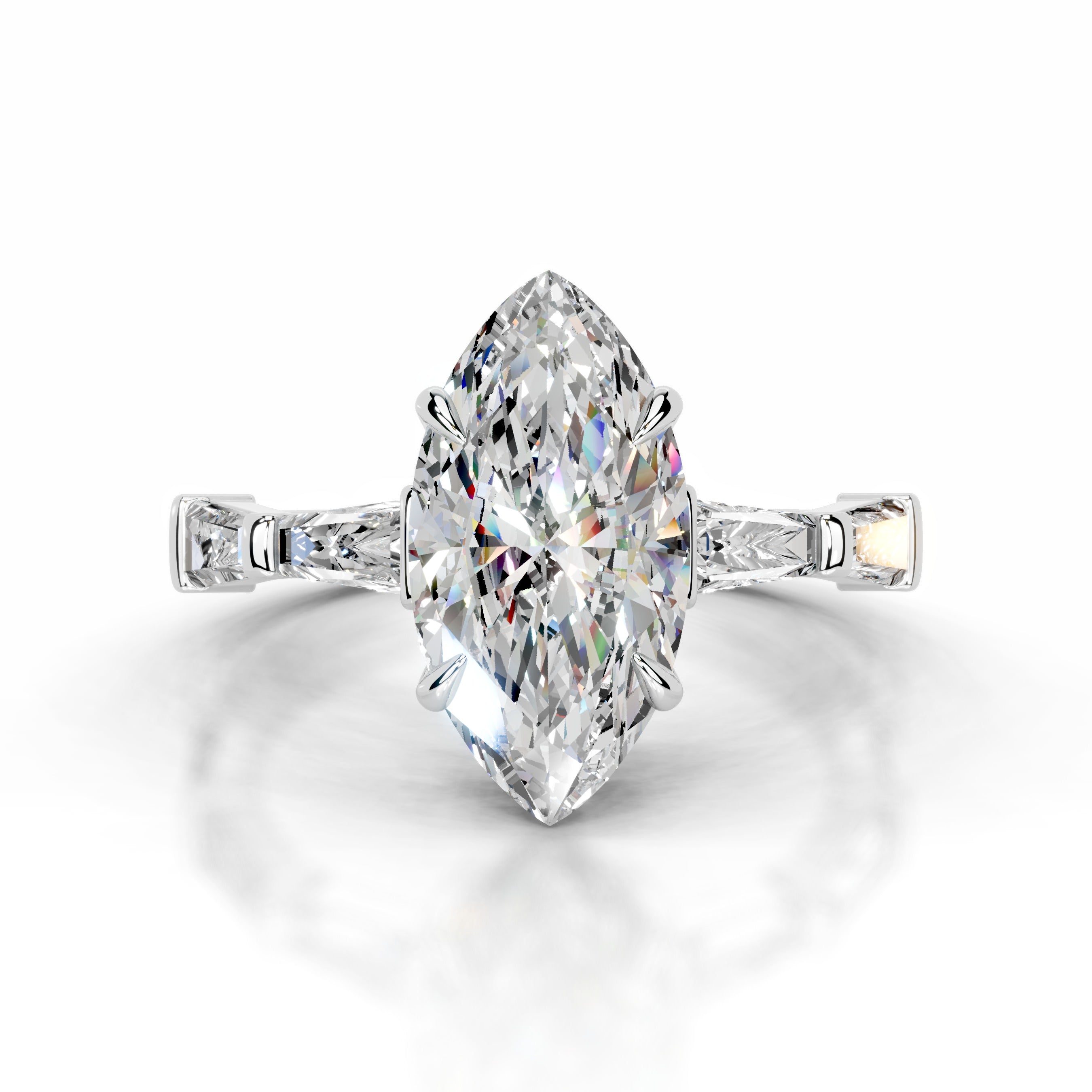 Nidia Moissanite & Diamond Ring - Platinum