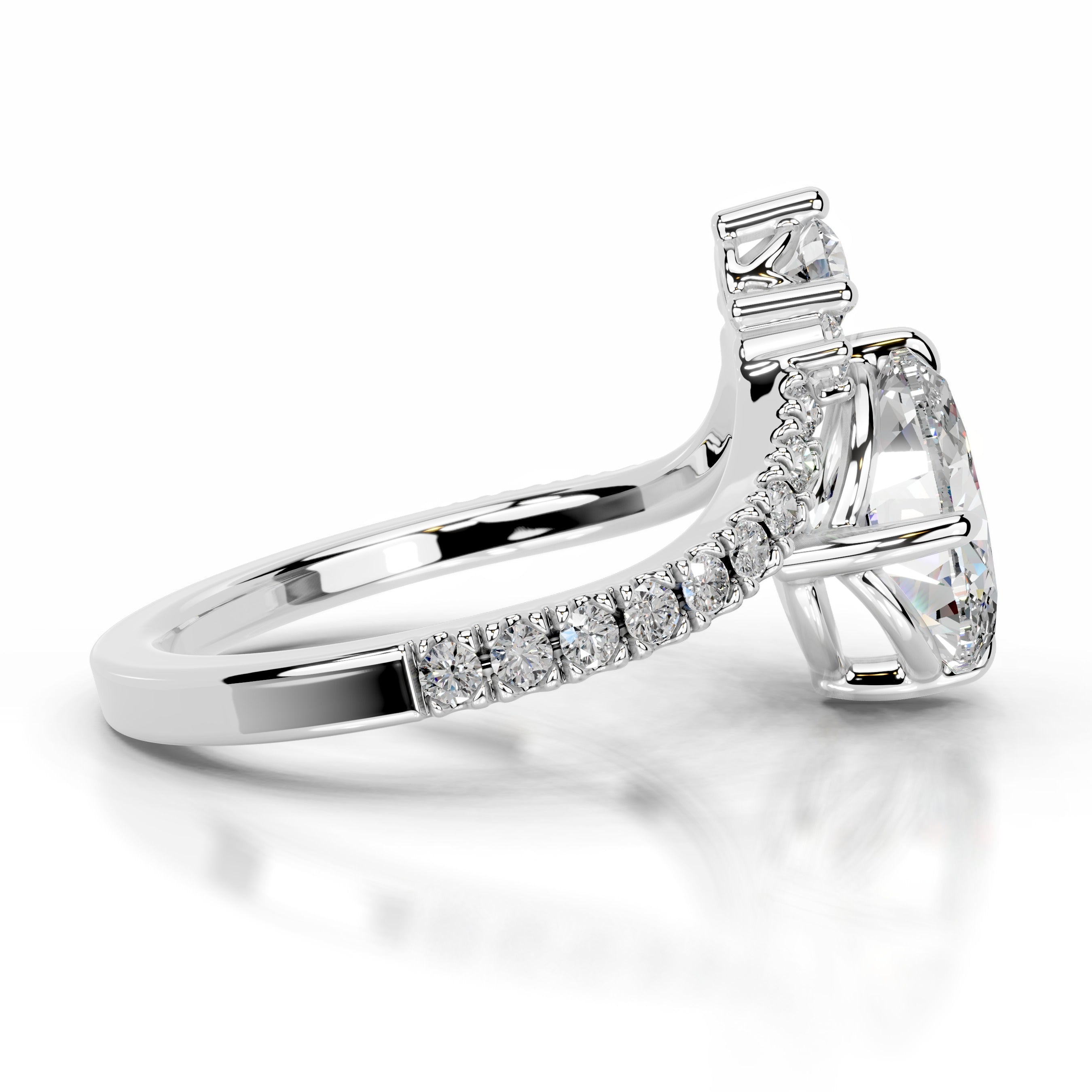 Thea Moissanite & Diamond Ring - 18K White Gold