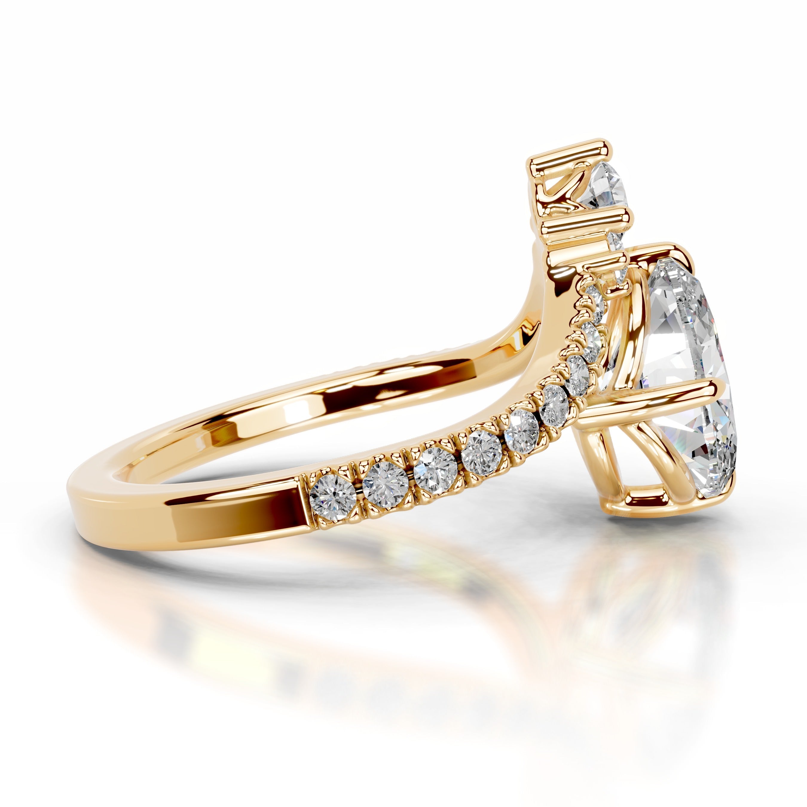 Thea Moissanite & Diamond Ring - 18K Yellow Gold (RTS)