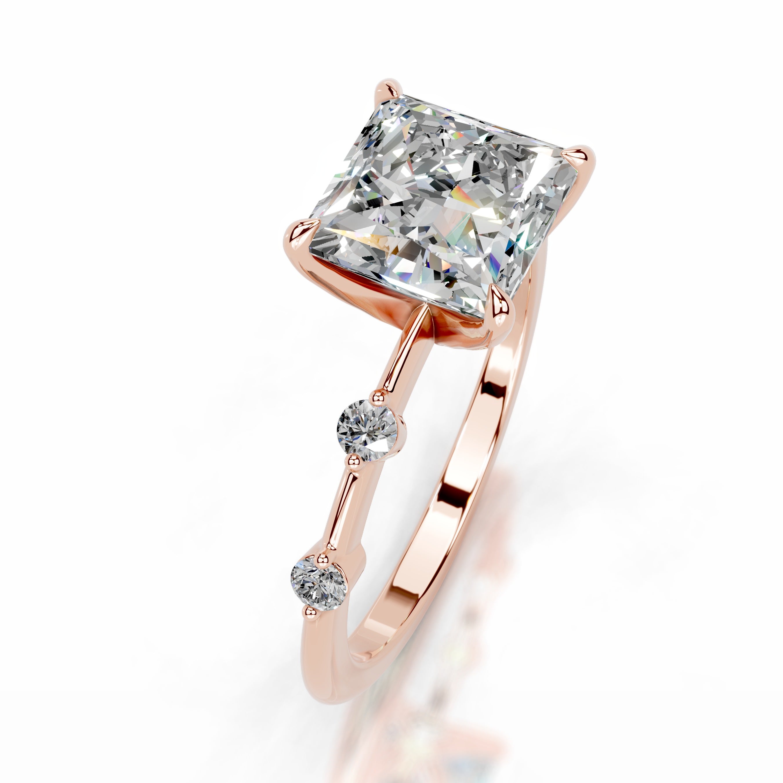 Timmey Moissanite & Diamond Ring - 14K Rose Gold