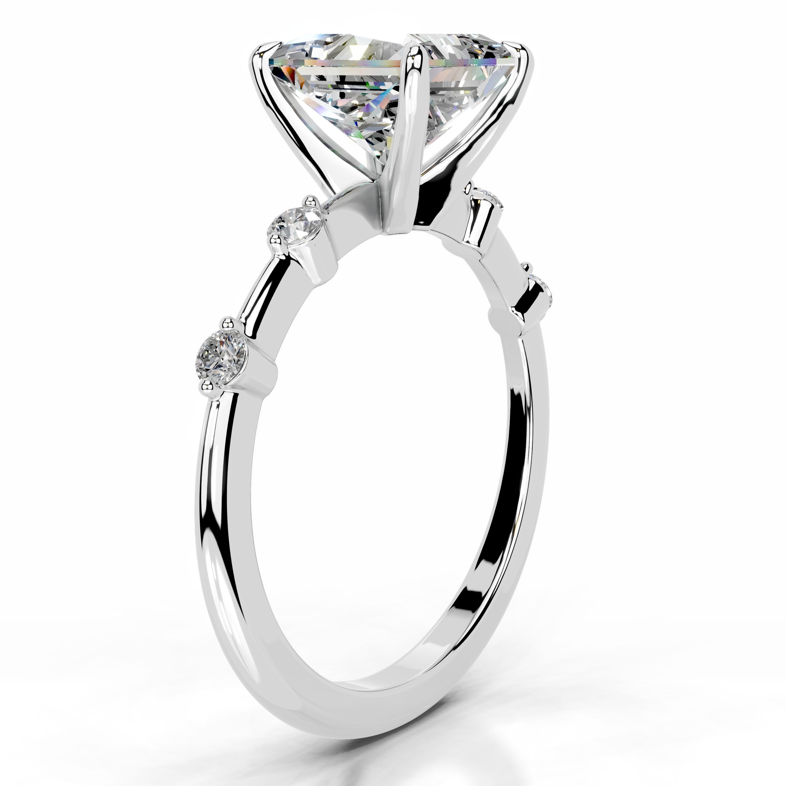 Timmey Moissanite & Diamond Ring - 14K White Gold