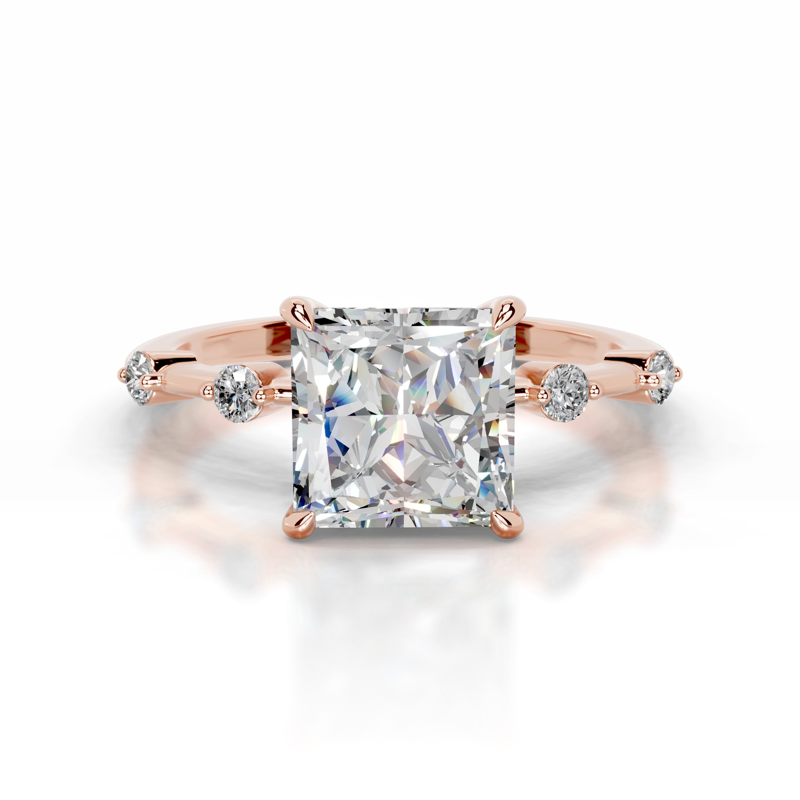 Timmey Moissanite & Diamond Ring - 14K Rose Gold