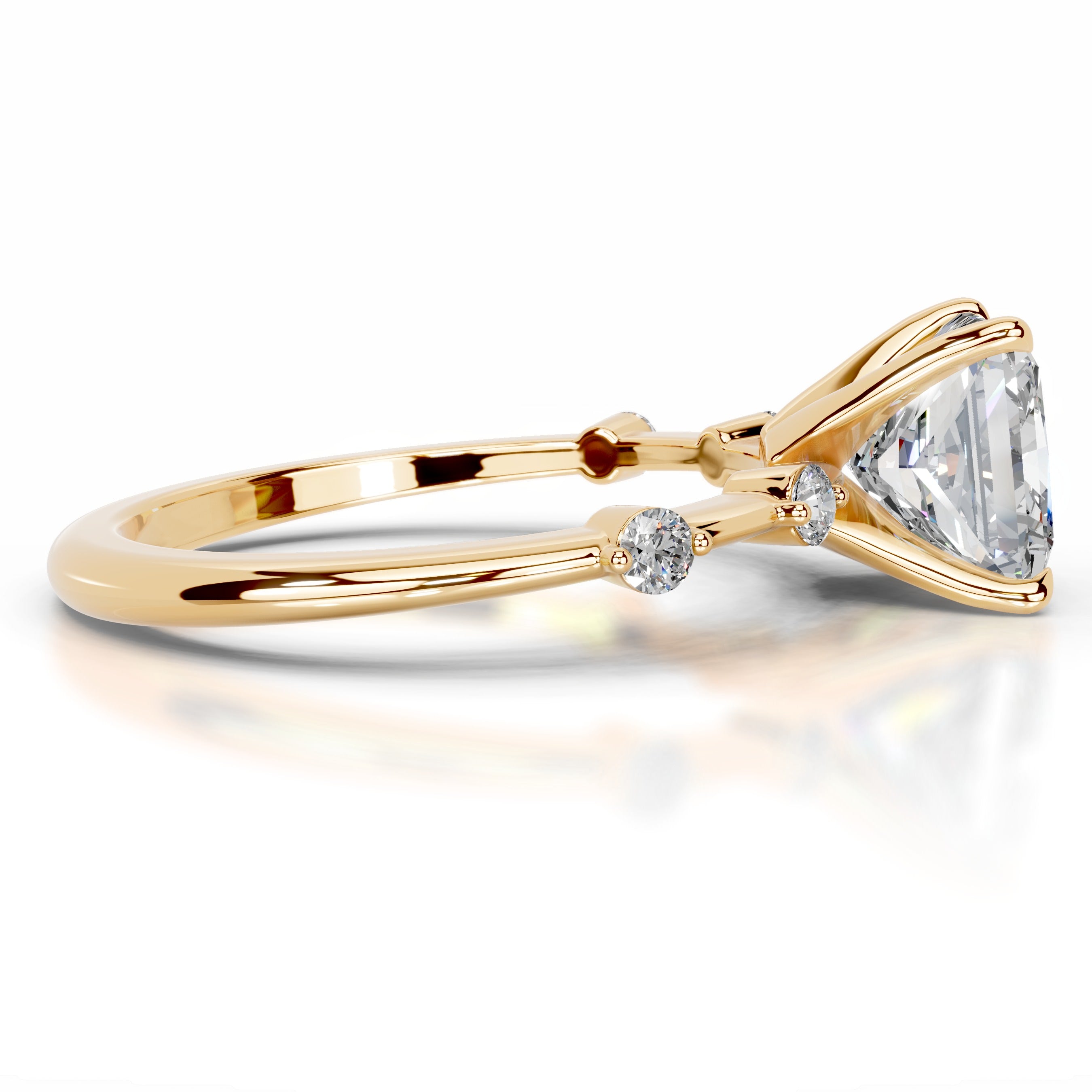 Timmey Moissanite & Diamond Ring - 18K Yellow Gold