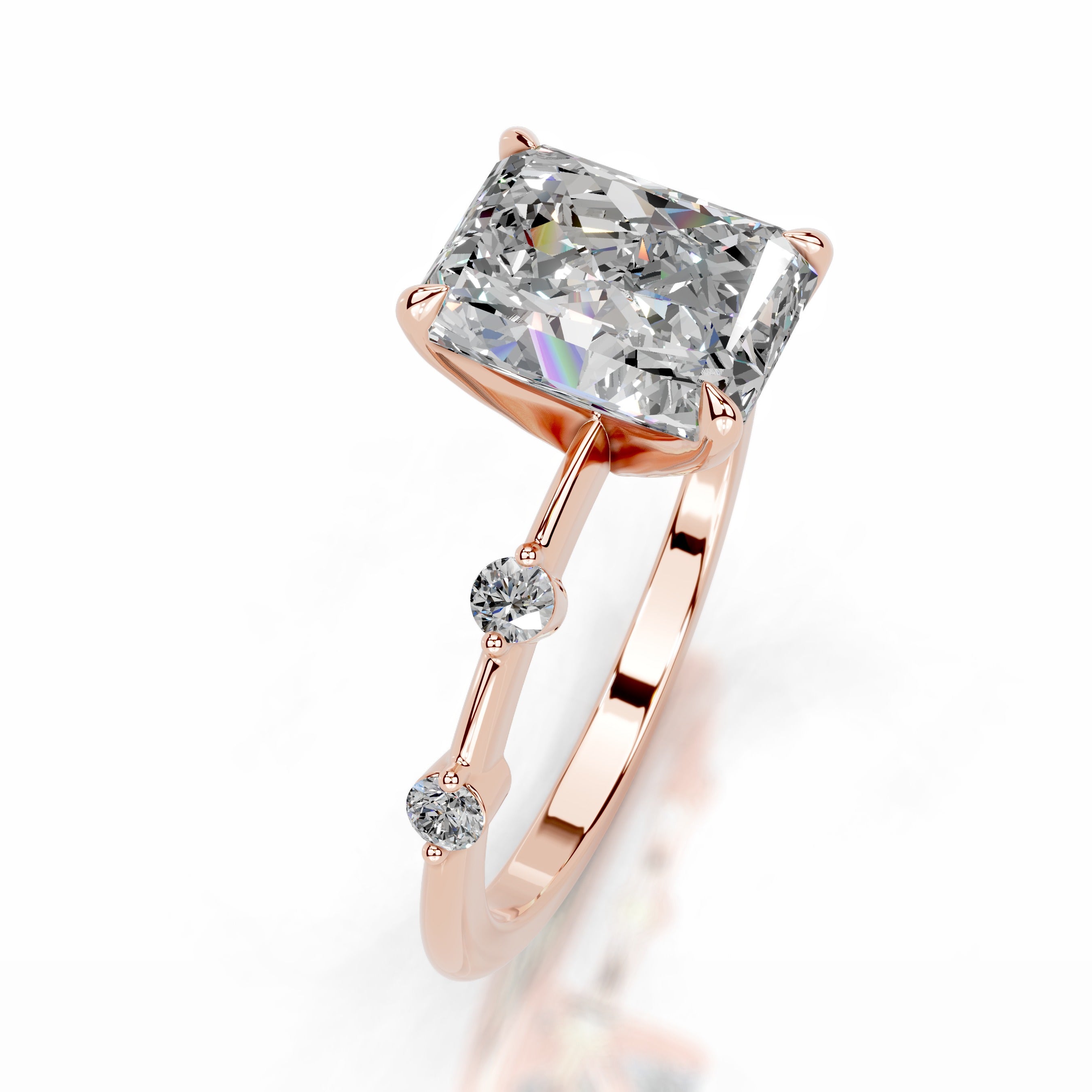 Liv Moissanite & Diamond Ring - 14K Rose Gold