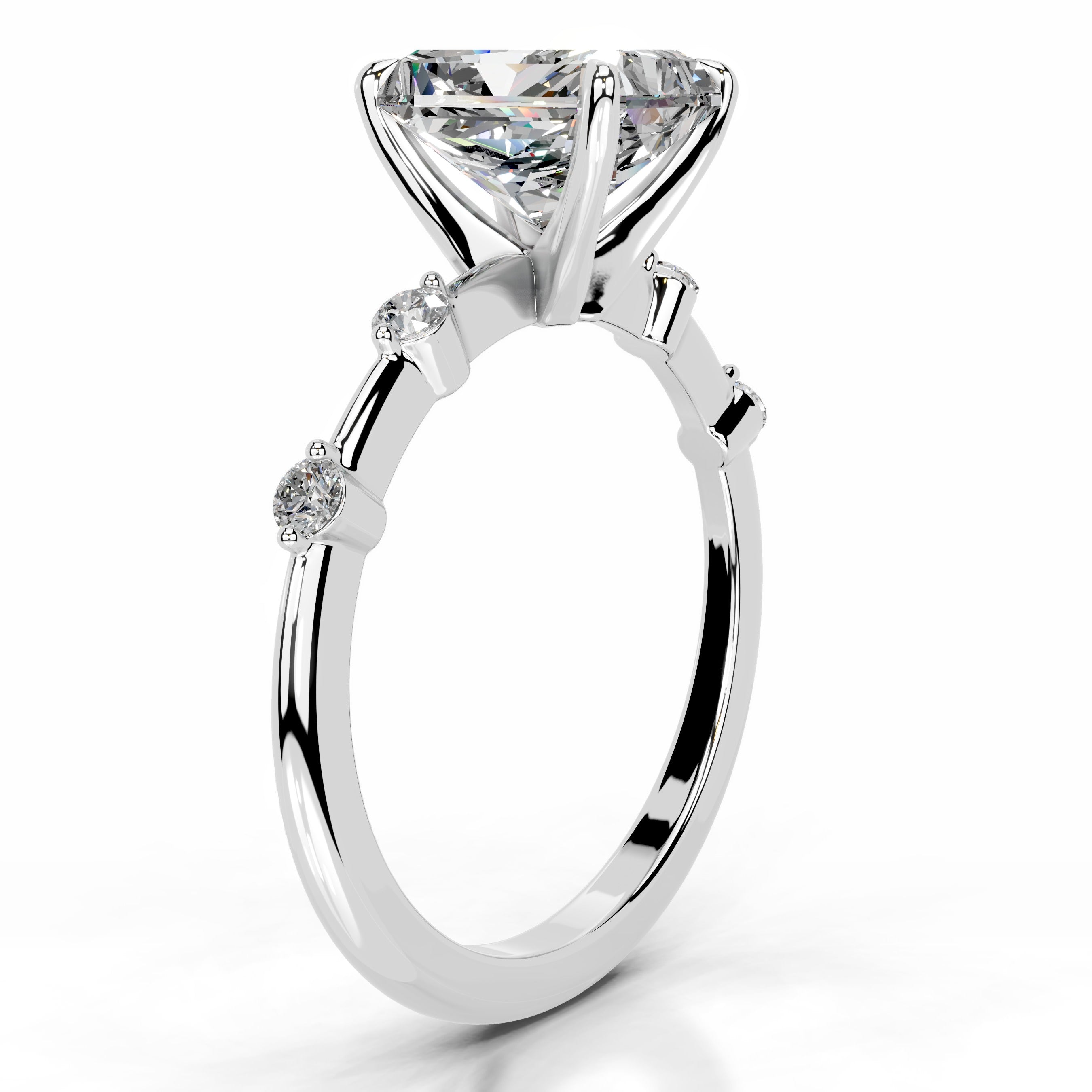Liv Moissanite & Diamond Ring - 18K White Gold