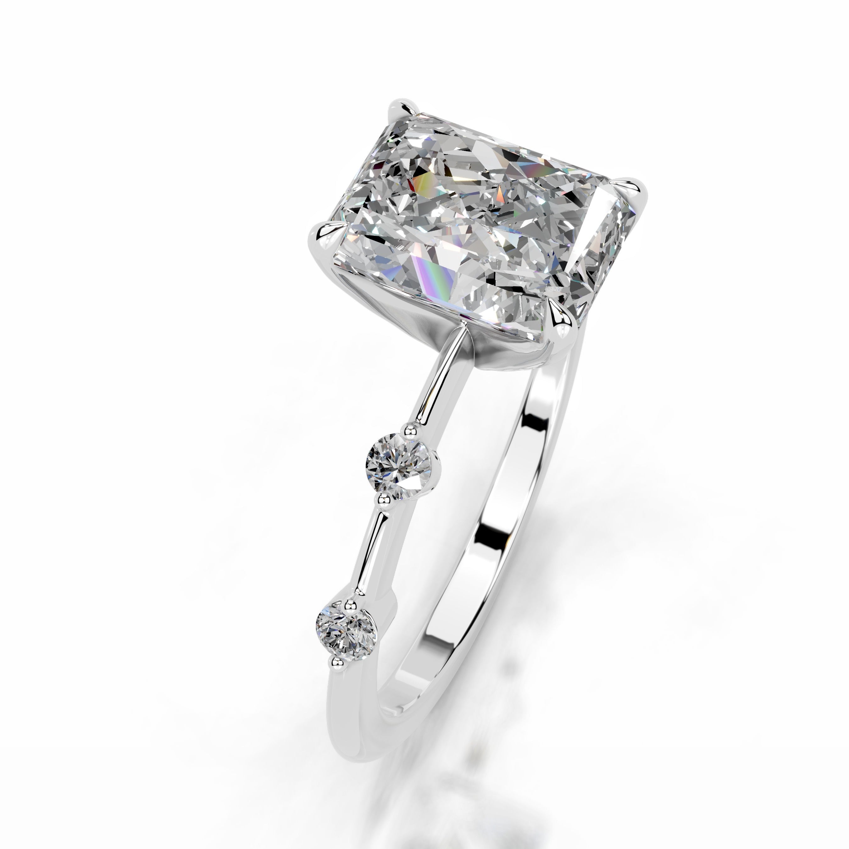 Liv Moissanite & Diamond Ring - 18K White Gold