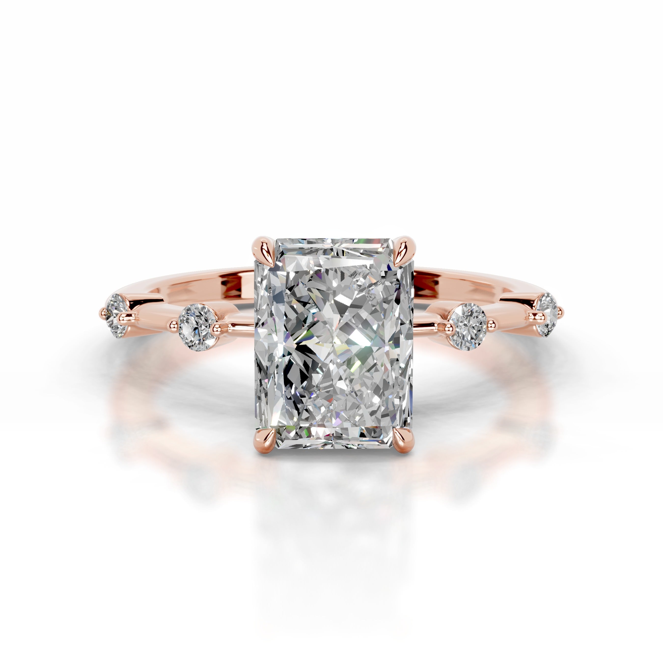 Liv Moissanite & Diamond Ring - 14K Rose Gold