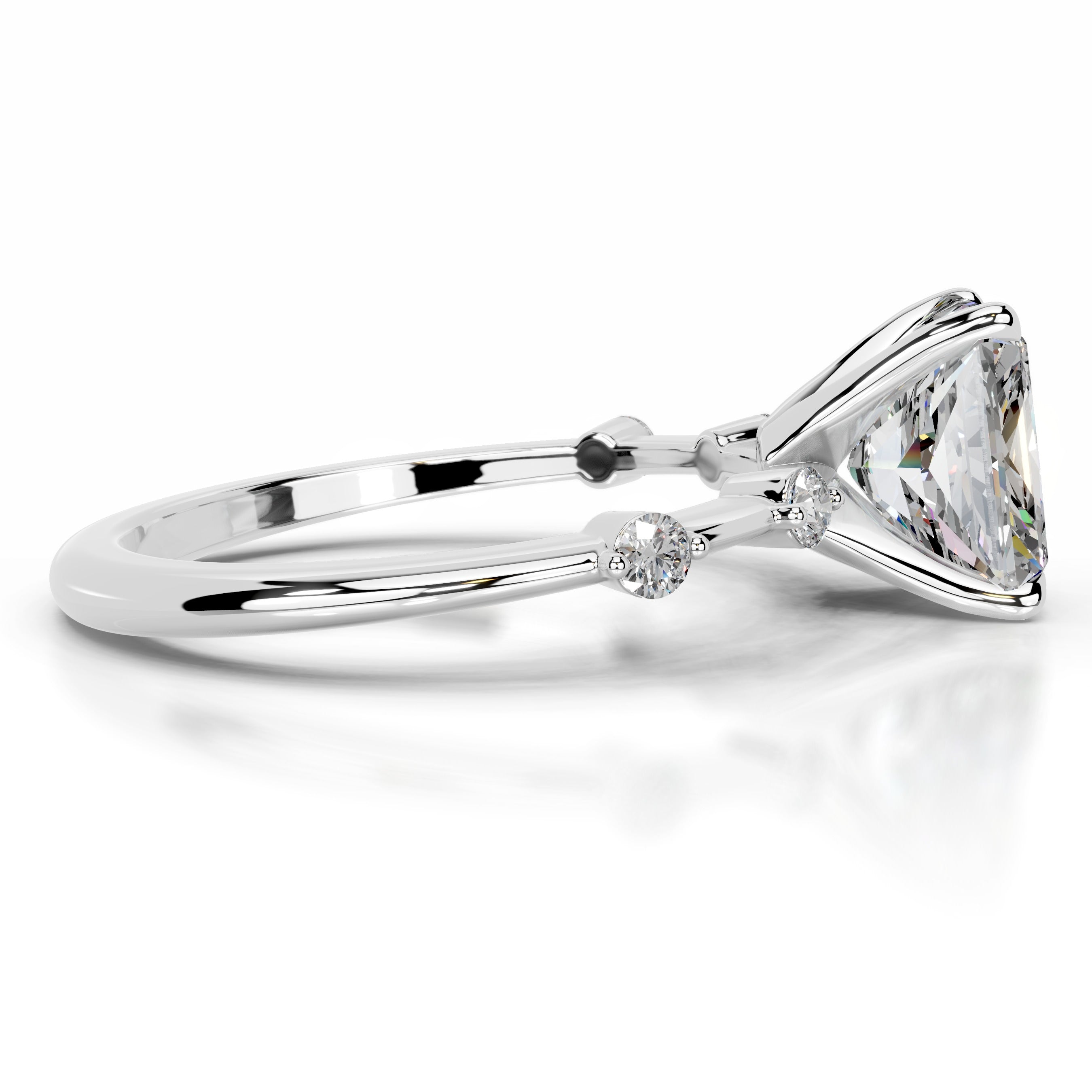 Liv Moissanite & Diamond Ring - 18K White Gold