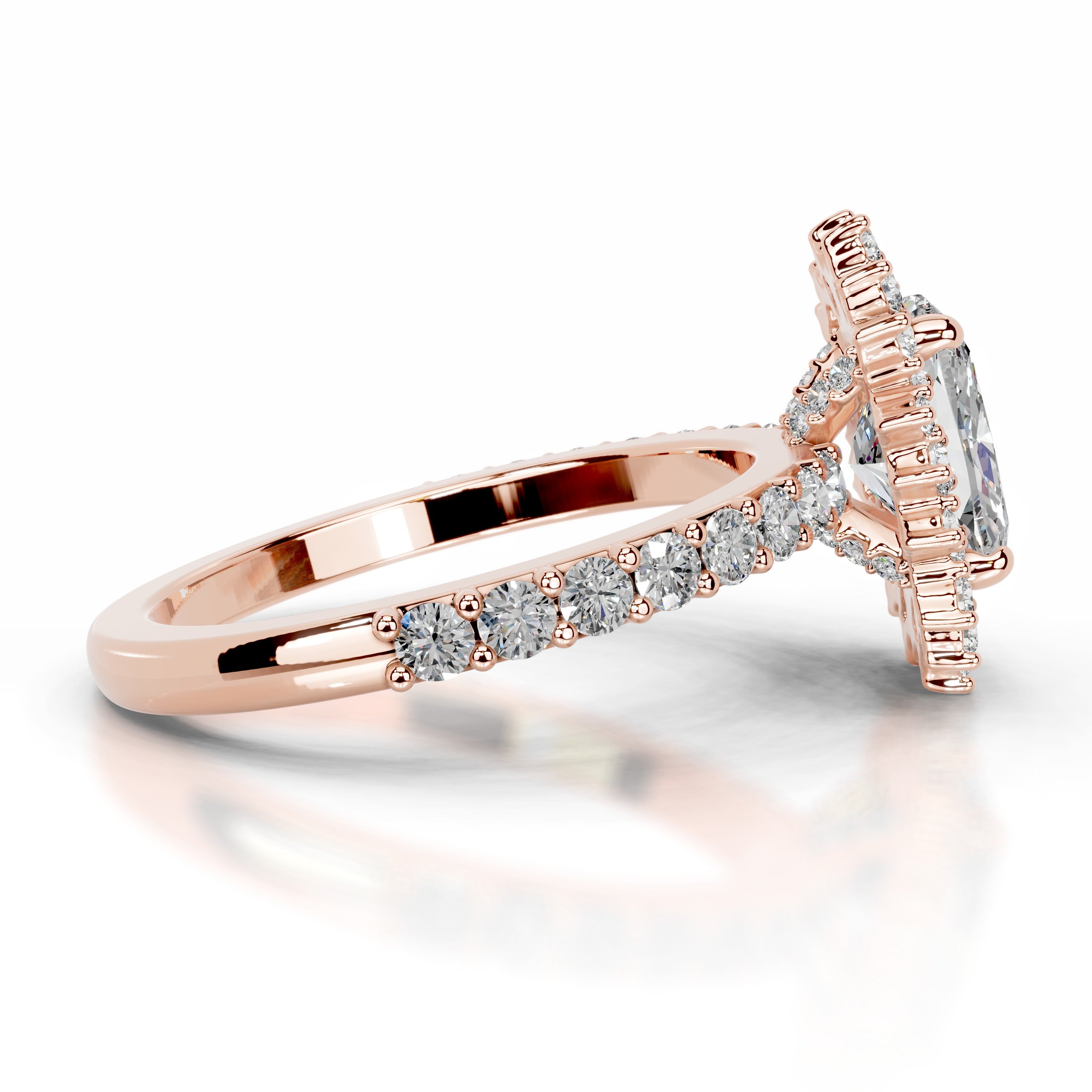 Bodil Moissanite & Diamond Ring - 14K Rose Gold