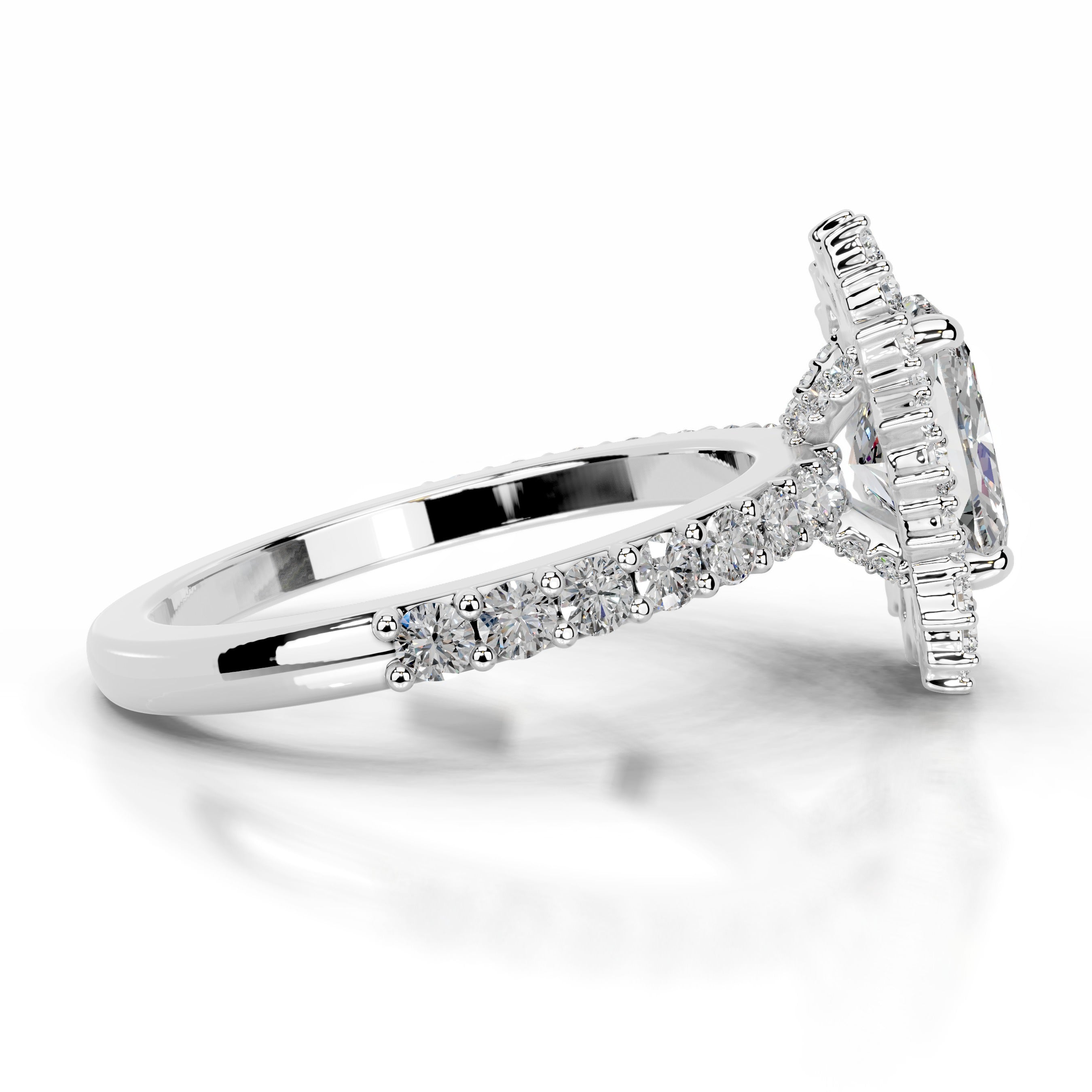 Bodil Moissanite & Diamond Ring - 14K White Gold