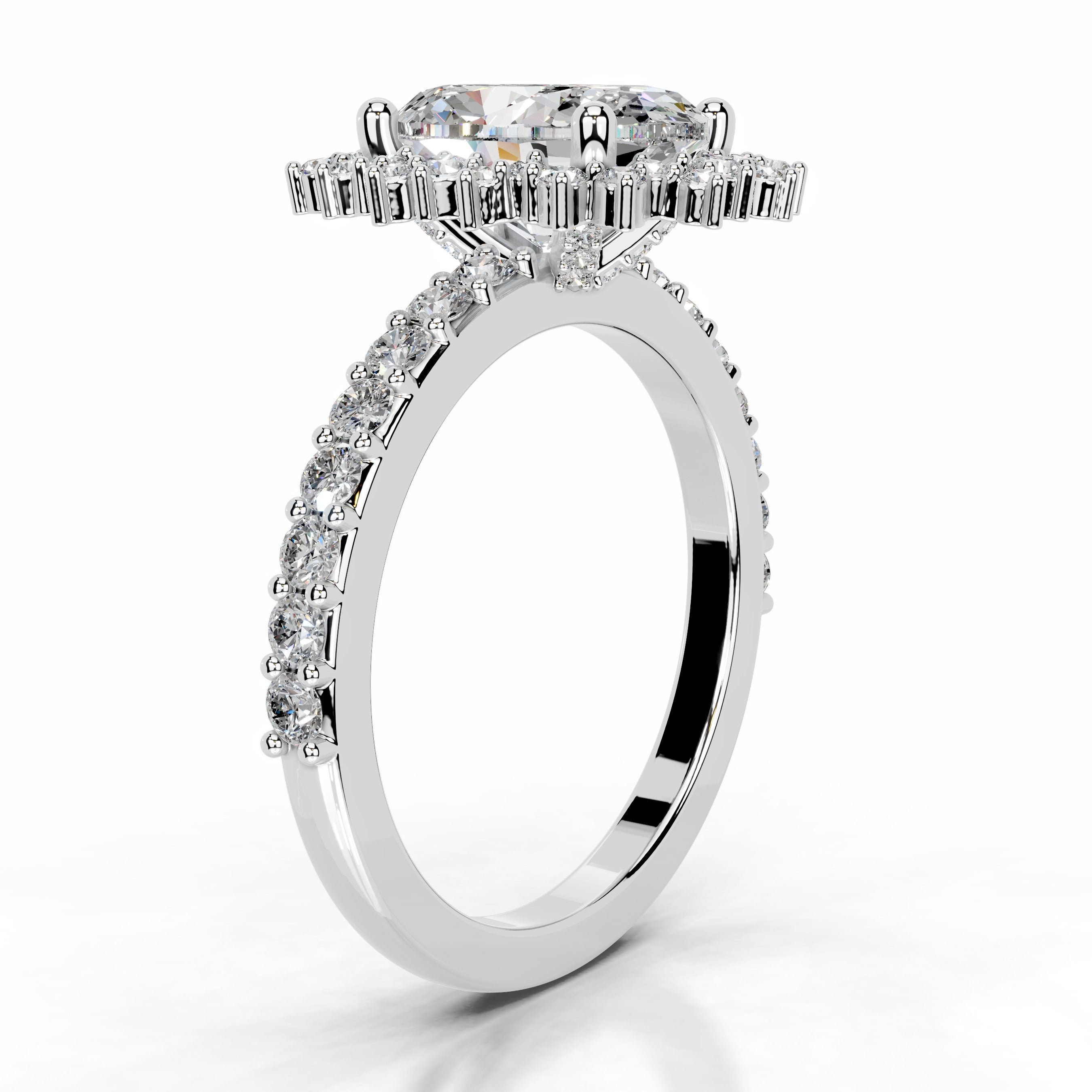 Gertrud Moissanite & Diamond Ring - Platinum