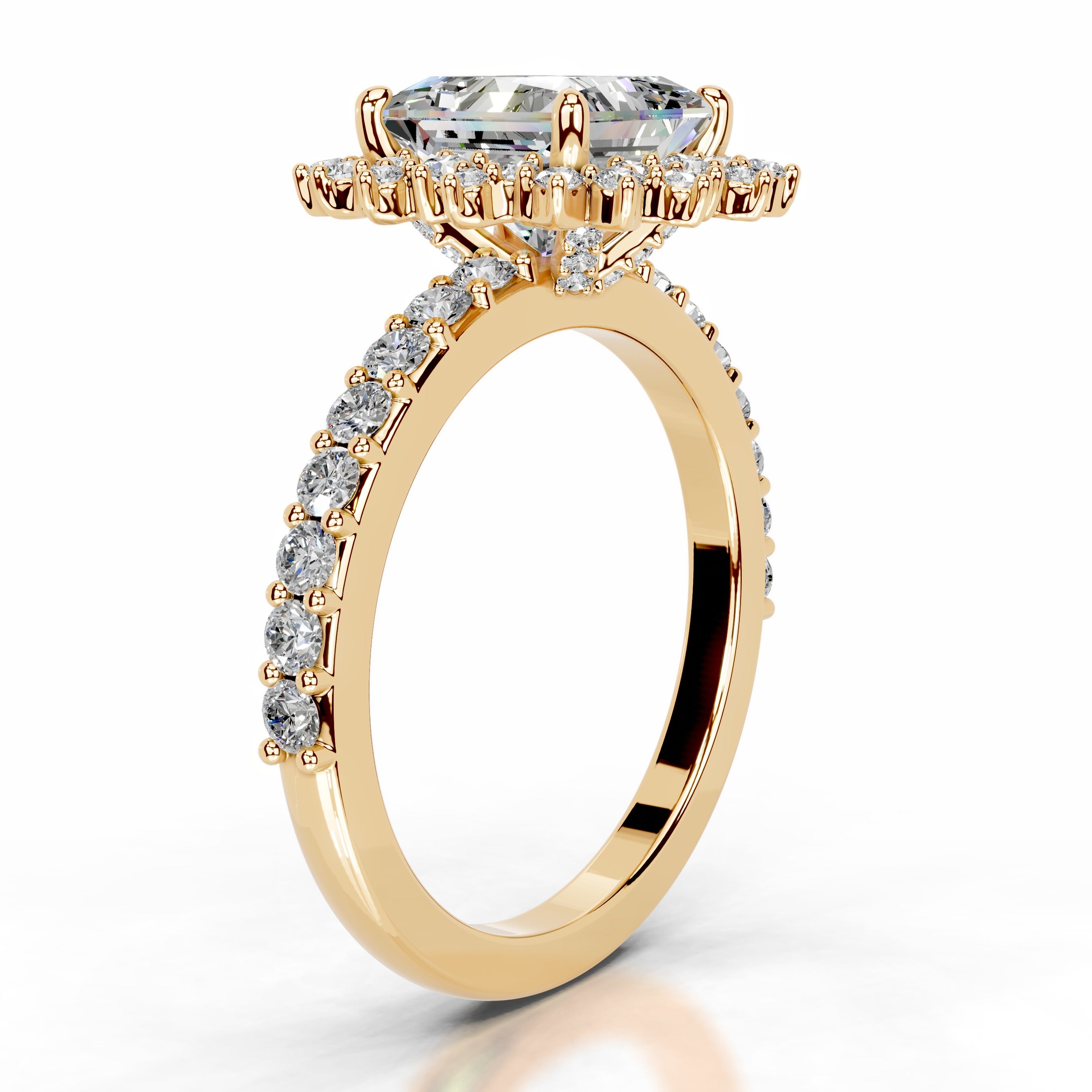Gyda Moissanite & Diamond Ring - 18K Yellow Gold