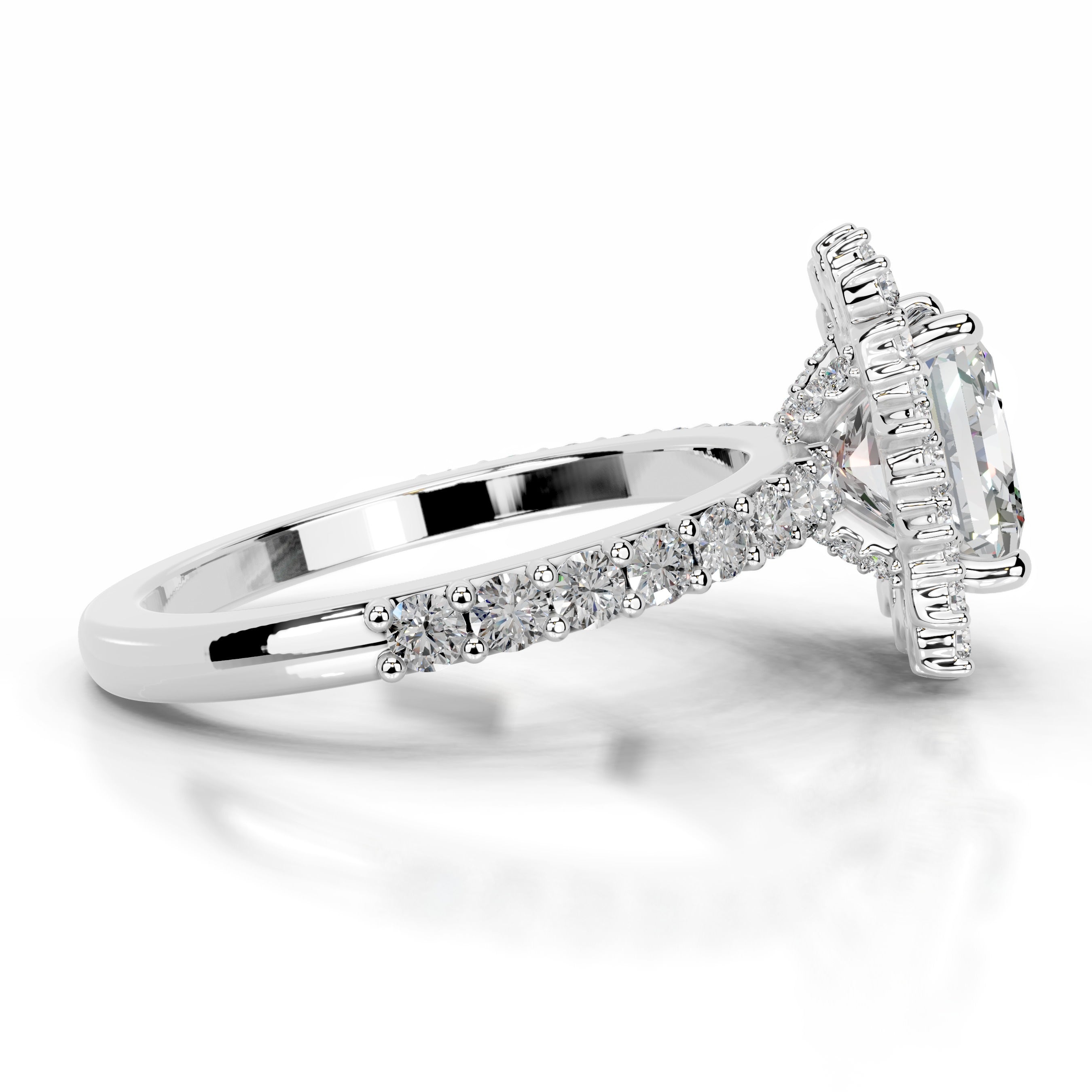 Gyda Moissanite & Diamond Ring - 18K White Gold