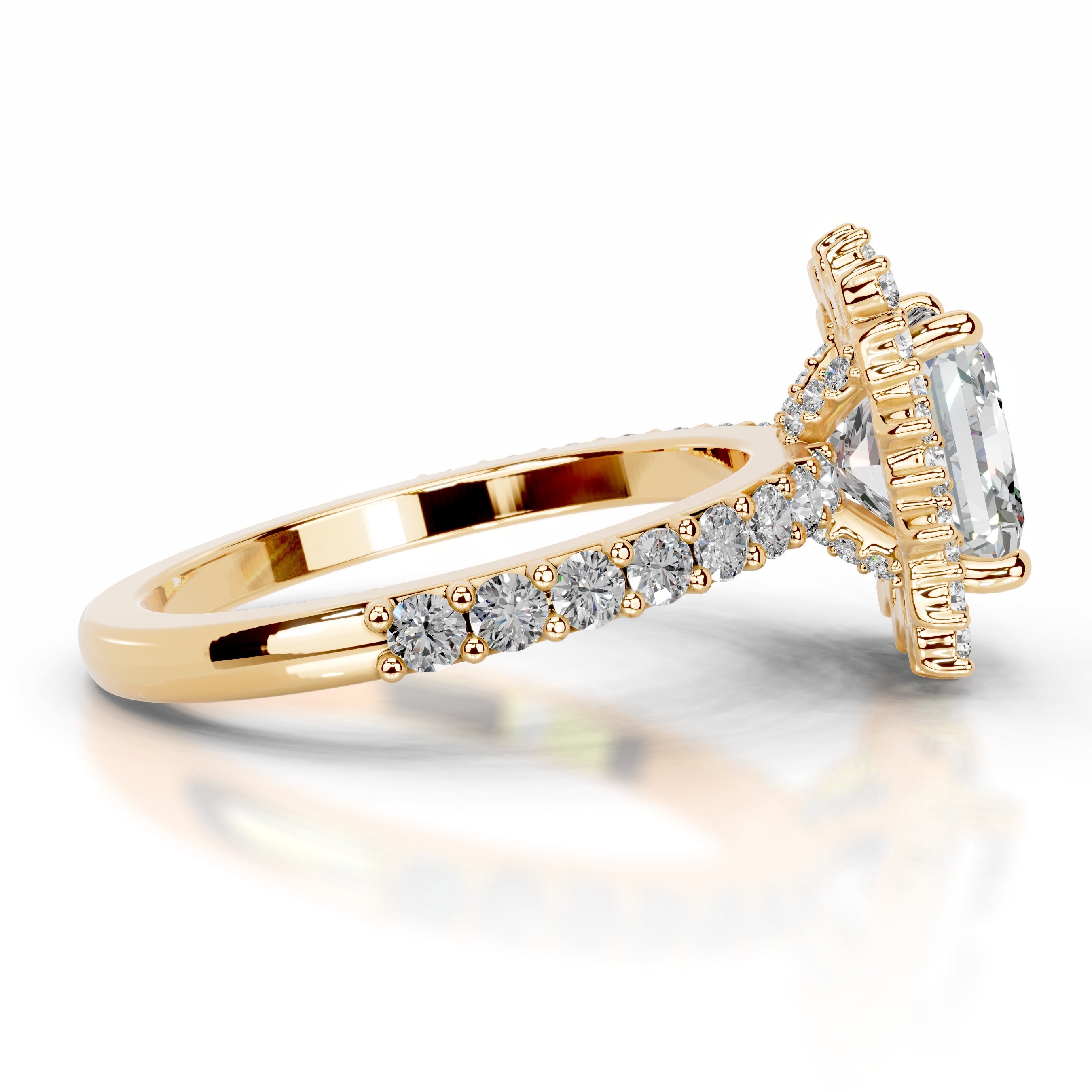 Gyda Moissanite & Diamond Ring - 18K Yellow Gold