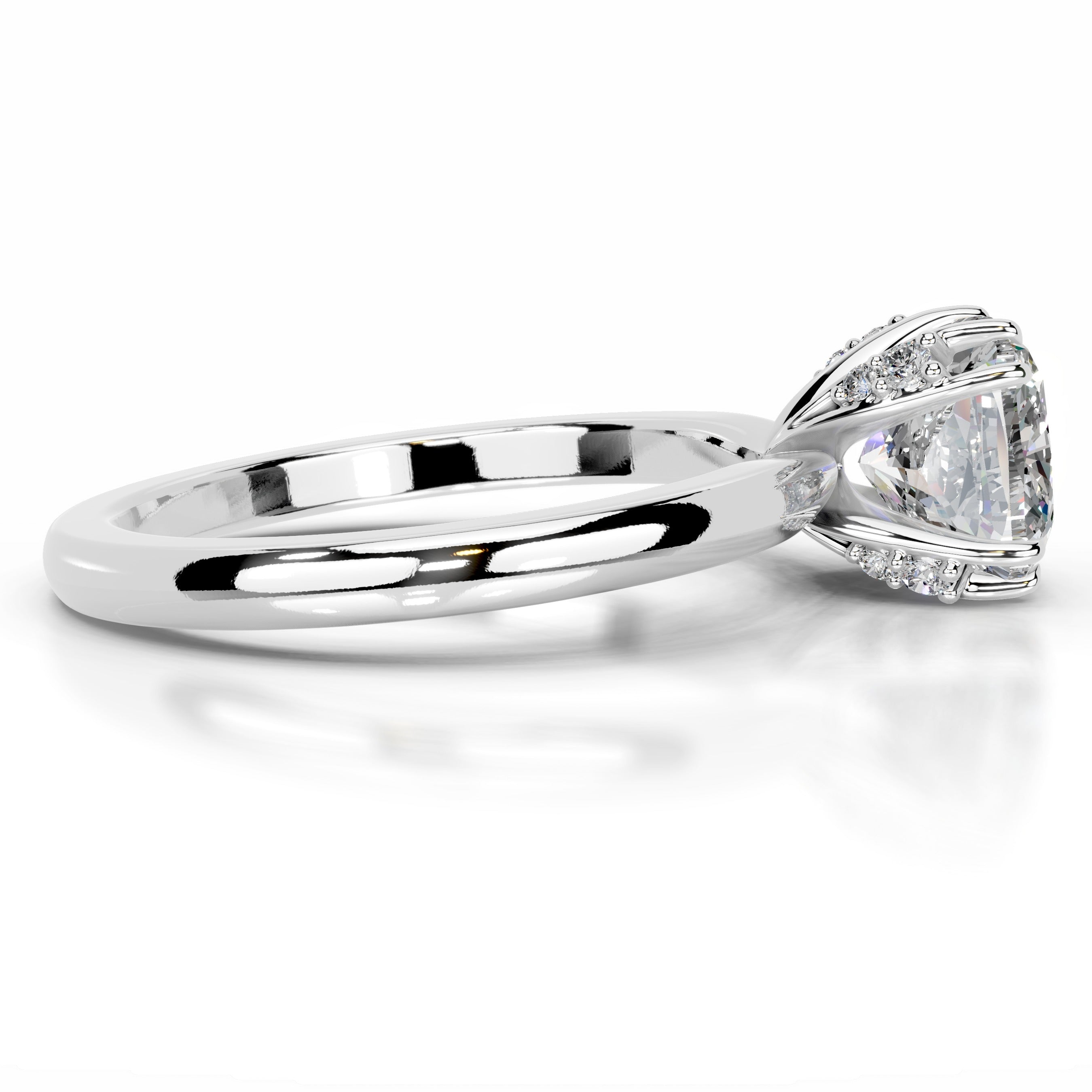 Andora Moissanite & Diamond Ring - 18K White Gold