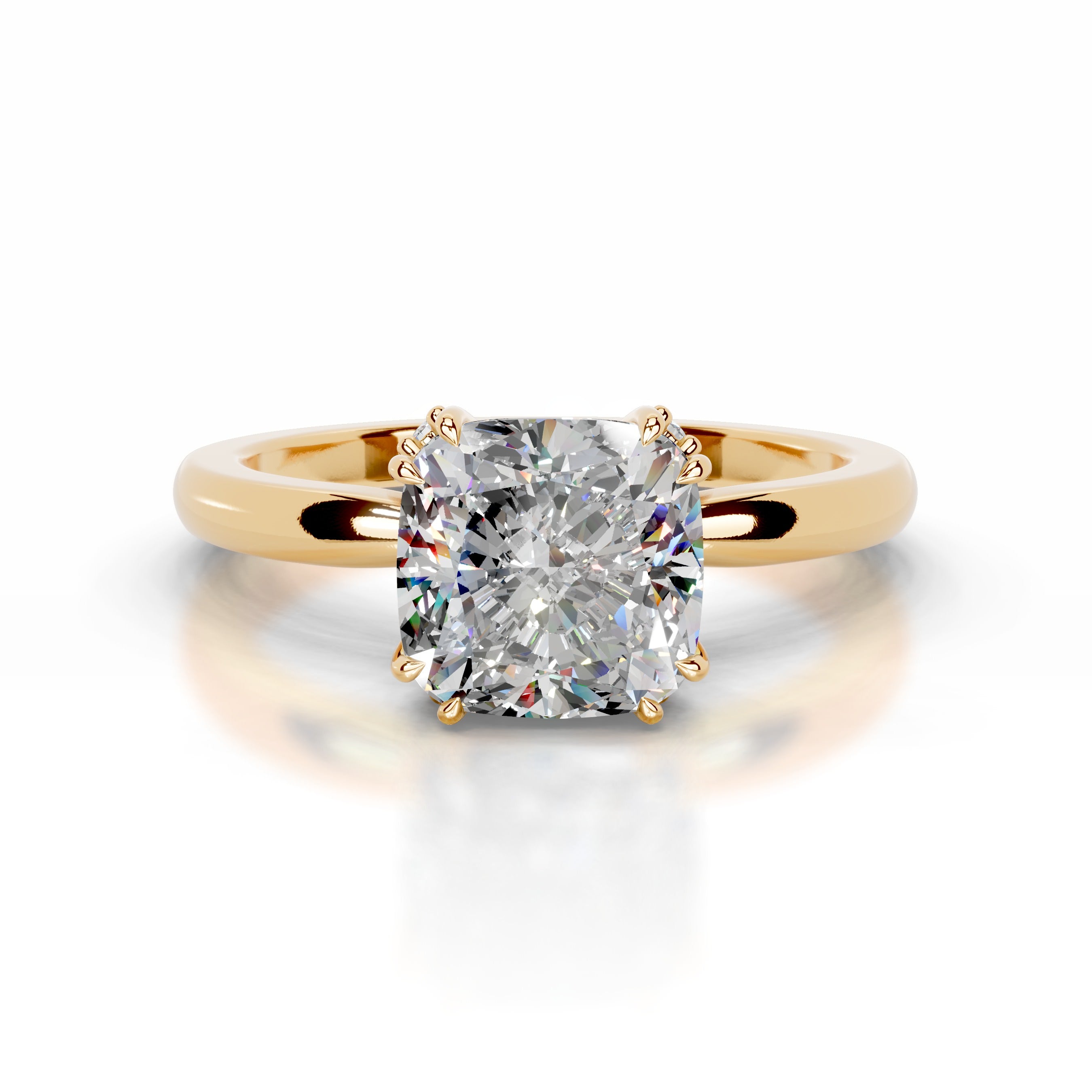 Andora Moissanite & Diamond Ring - 18K Yellow Gold