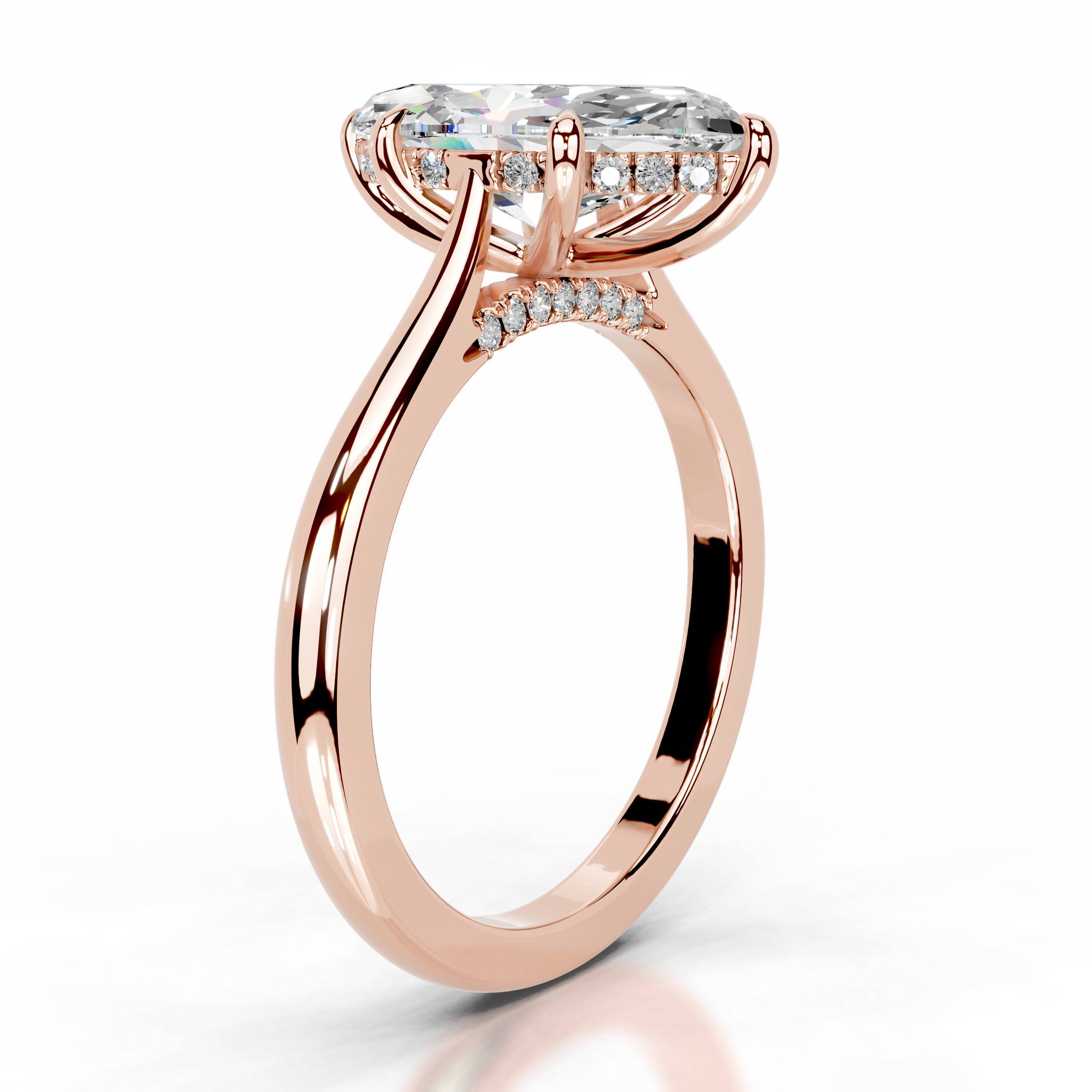 Araluen Moissanite & Diamond Ring - 14K Rose Gold