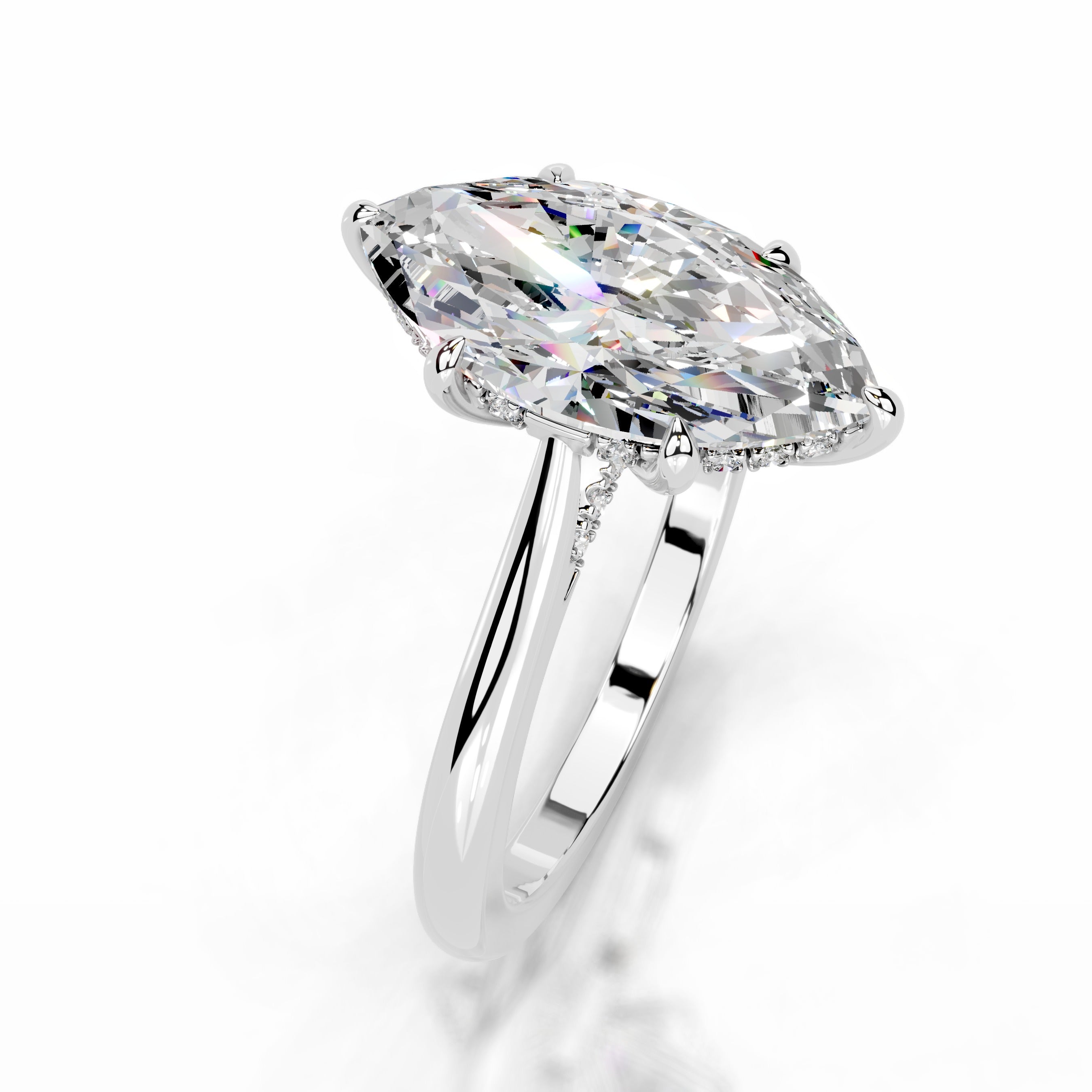 Araluen Moissanite & Diamond Ring - 14K White Gold