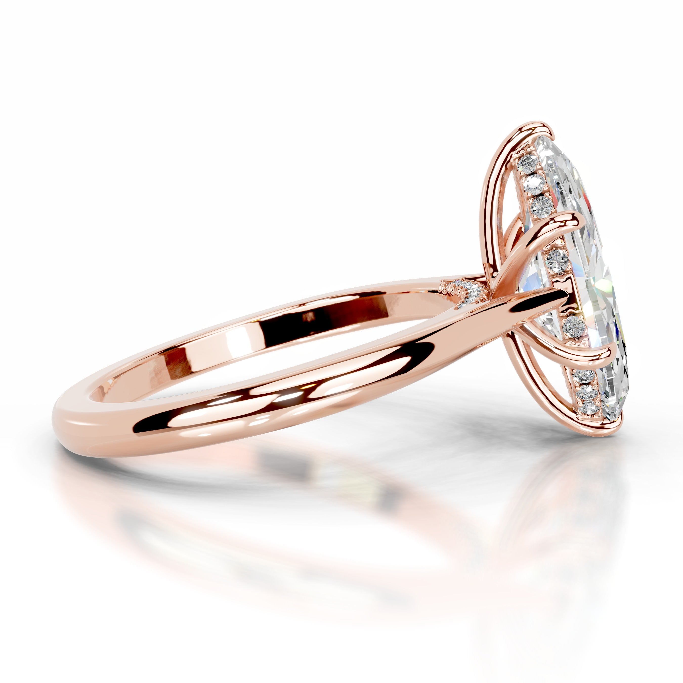 Araluen Moissanite & Diamond Ring - 14K Rose Gold