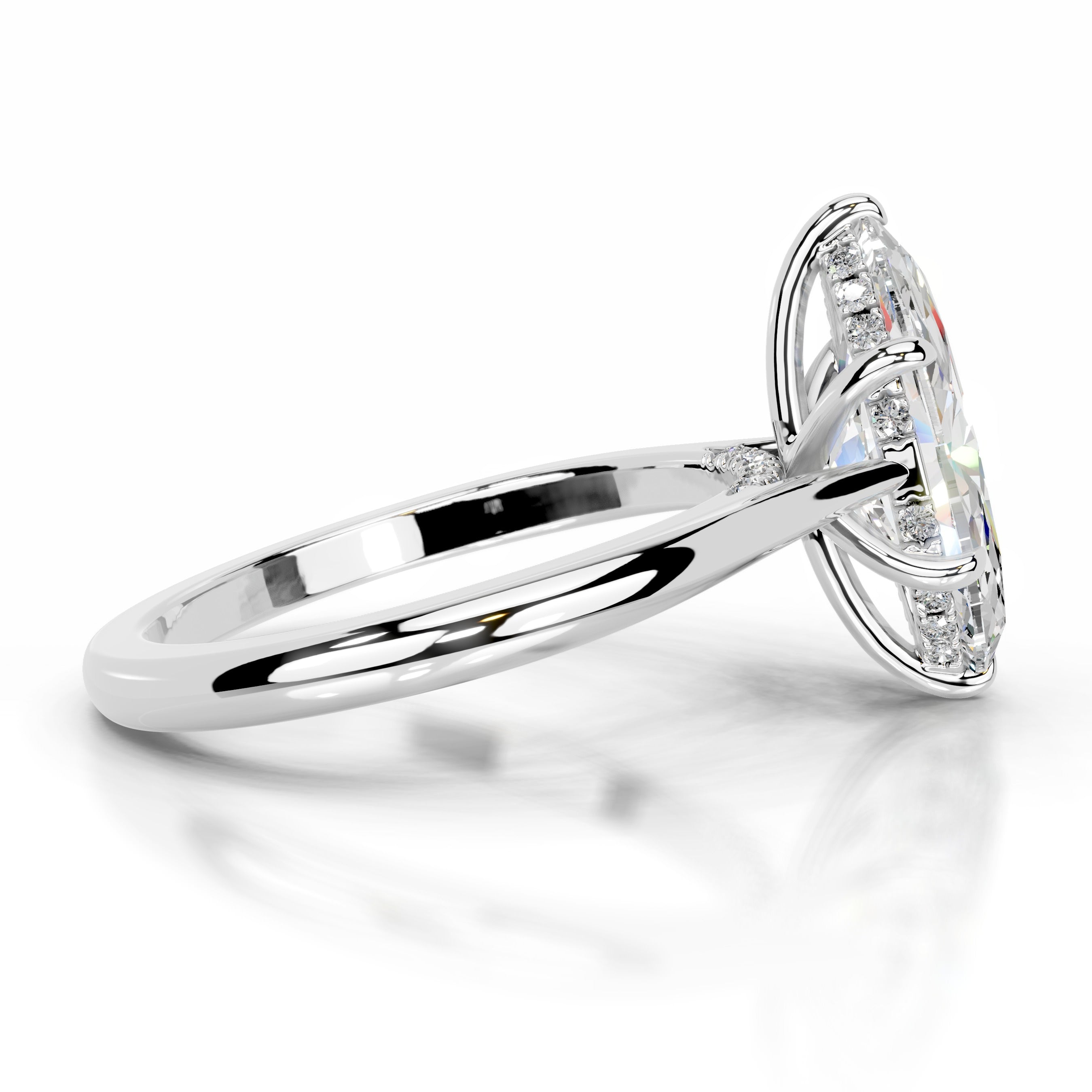Araluen Moissanite & Diamond Ring - 14K White Gold