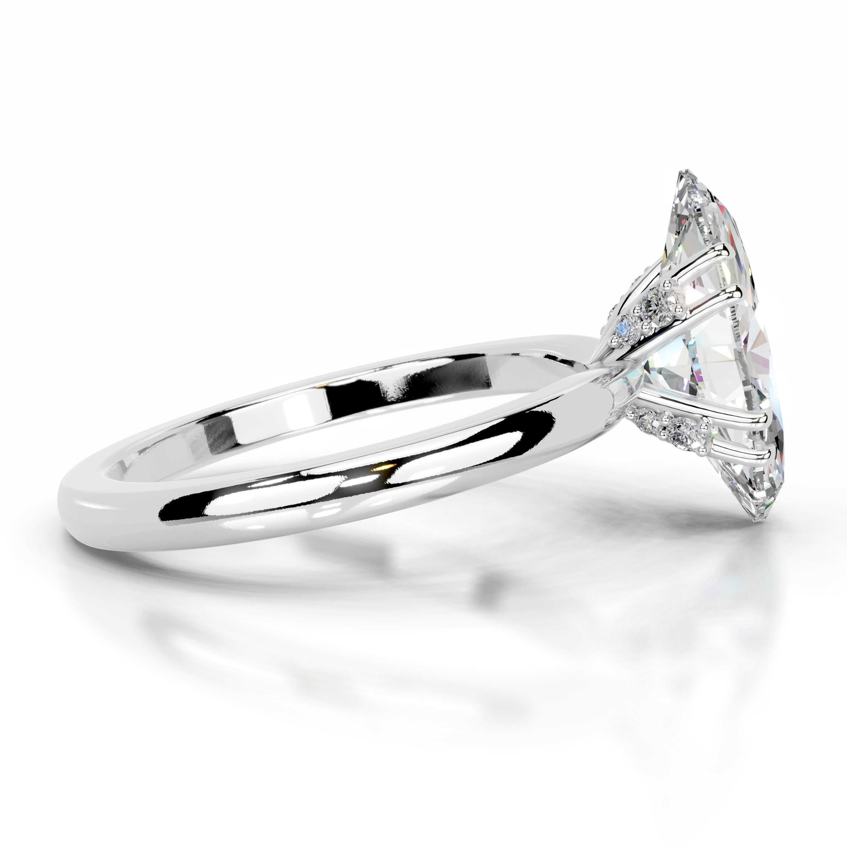 Badia Moissanite & Diamond Ring - 14K White Gold