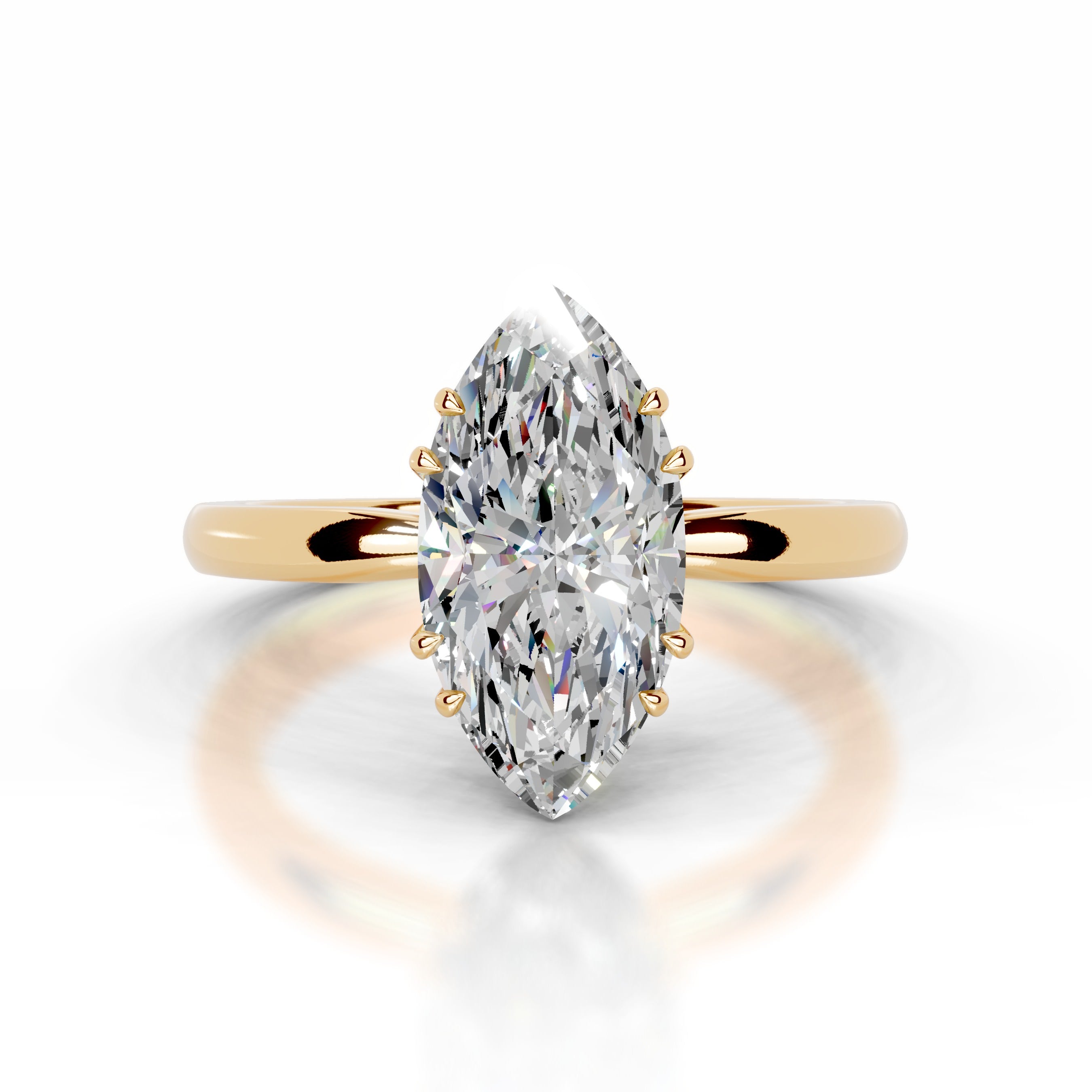 Badia Moissanite & Diamond Ring - 18K Yellow Gold