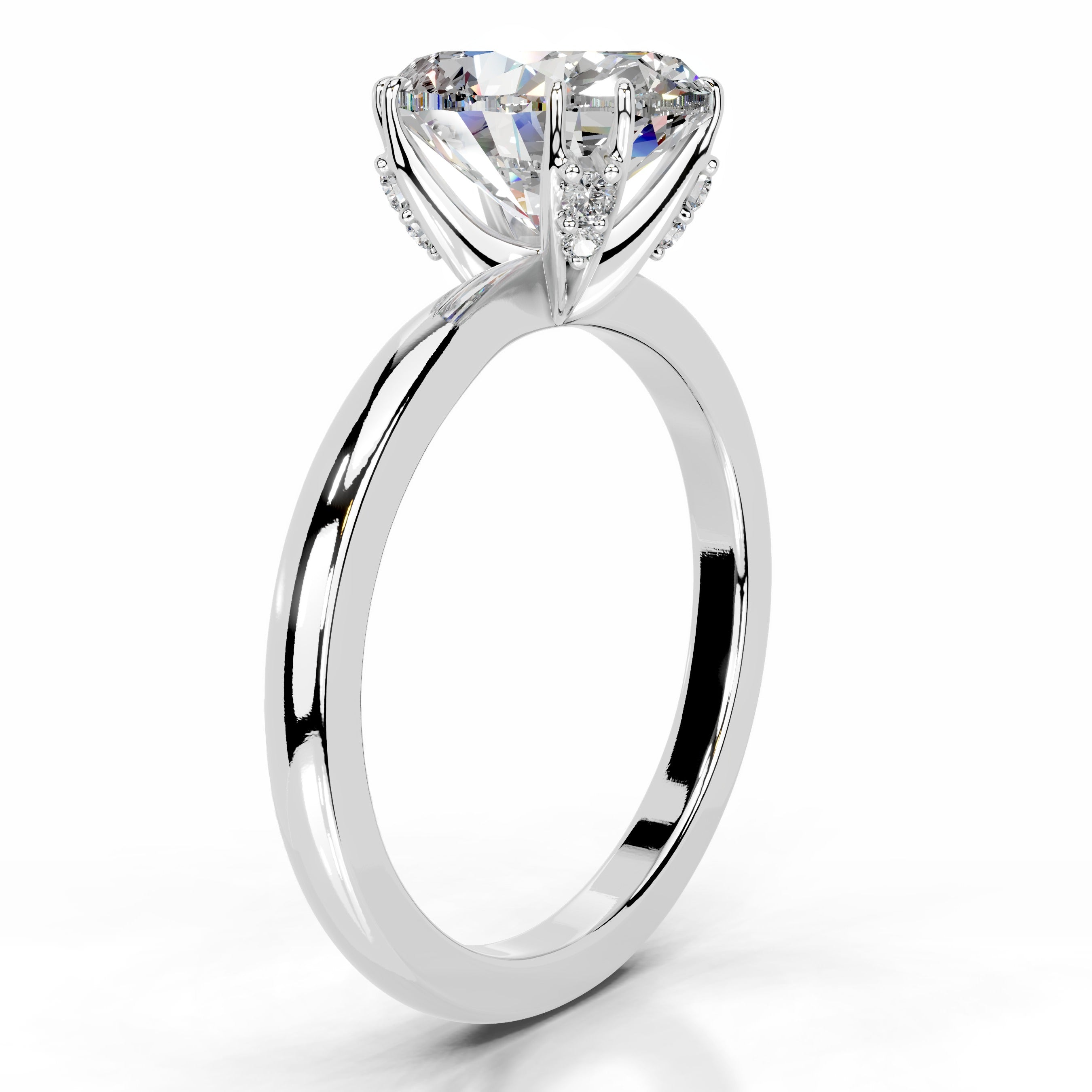 Ballina Moissanite & Diamond Ring - 14K White Gold