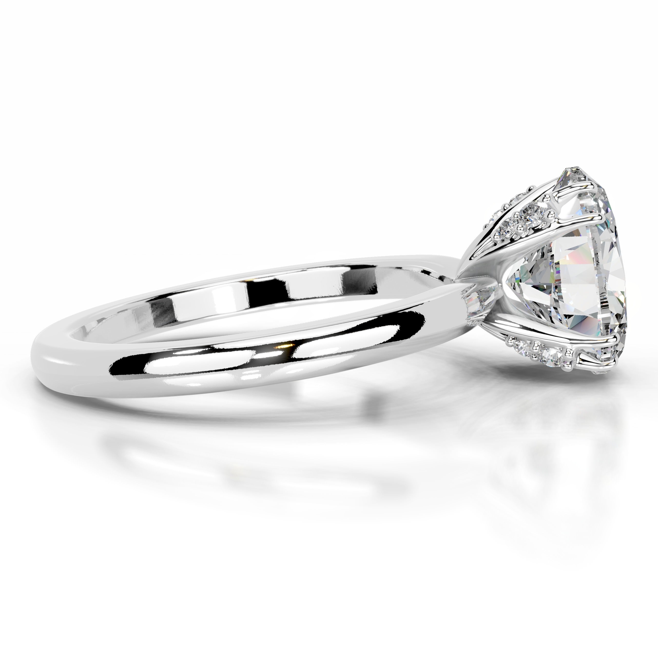 Ballina Moissanite & Diamond Ring - 14K White Gold (RTS)