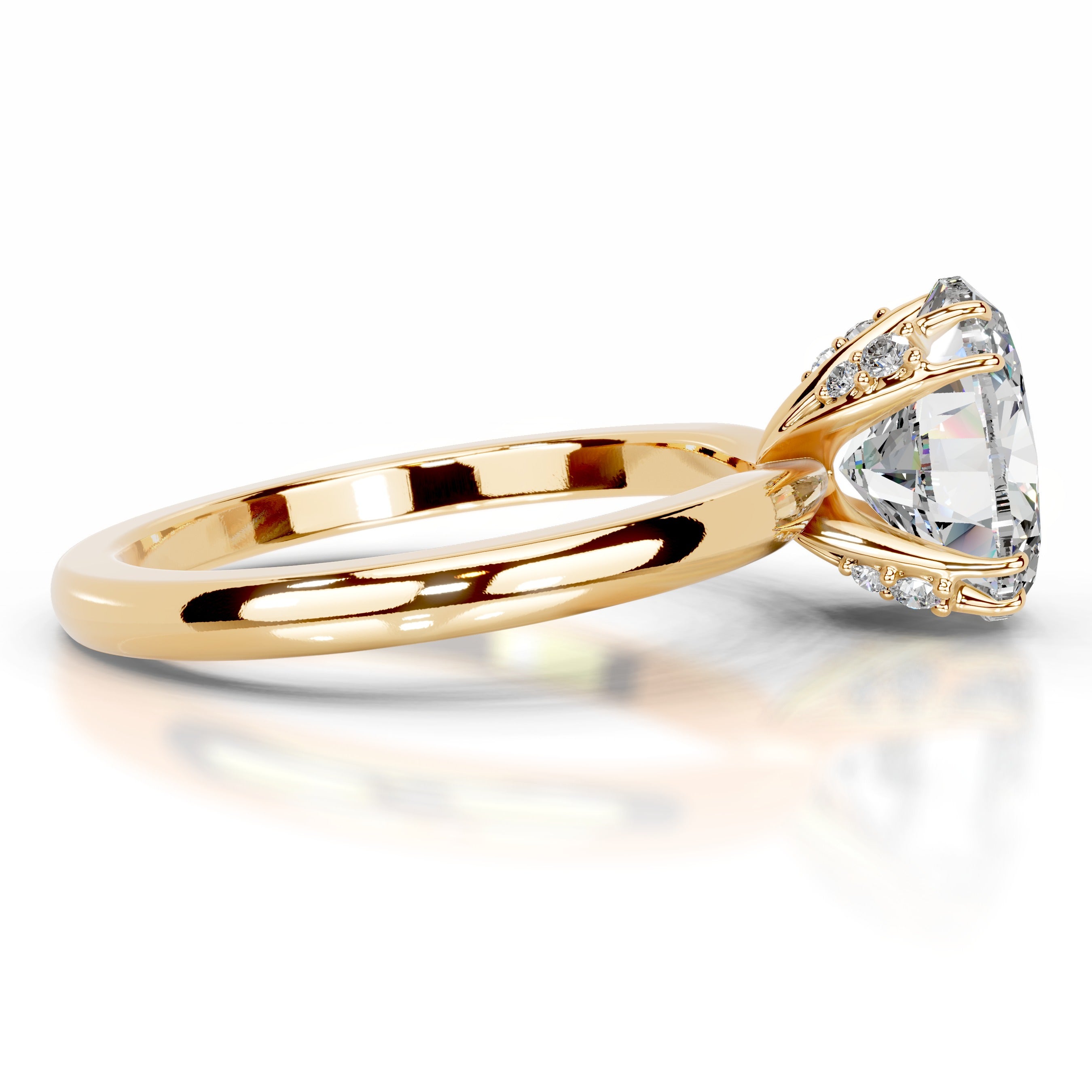 Ballina Moissanite & Diamond Ring - 18K Yellow Gold