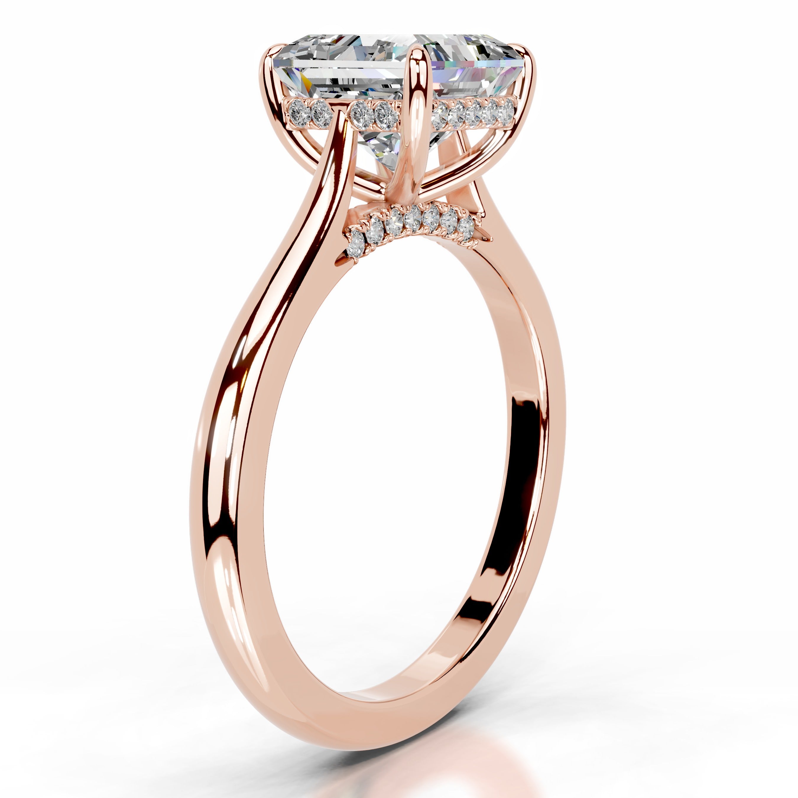 Cardinia Moissanite & Diamond Ring - 14K Rose Gold