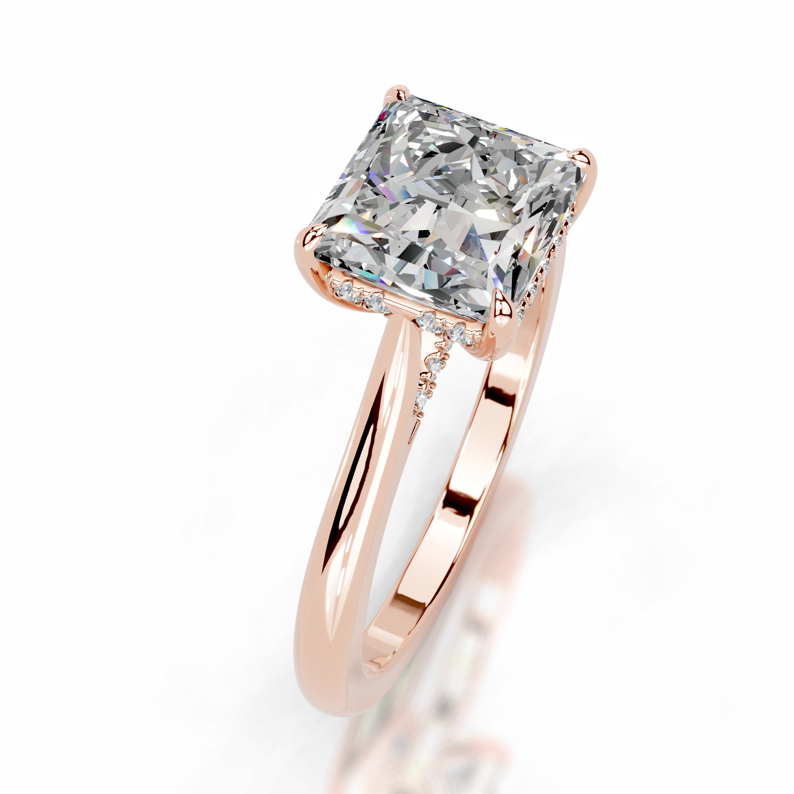 Cardinia Moissanite & Diamond Ring - 14K Rose Gold