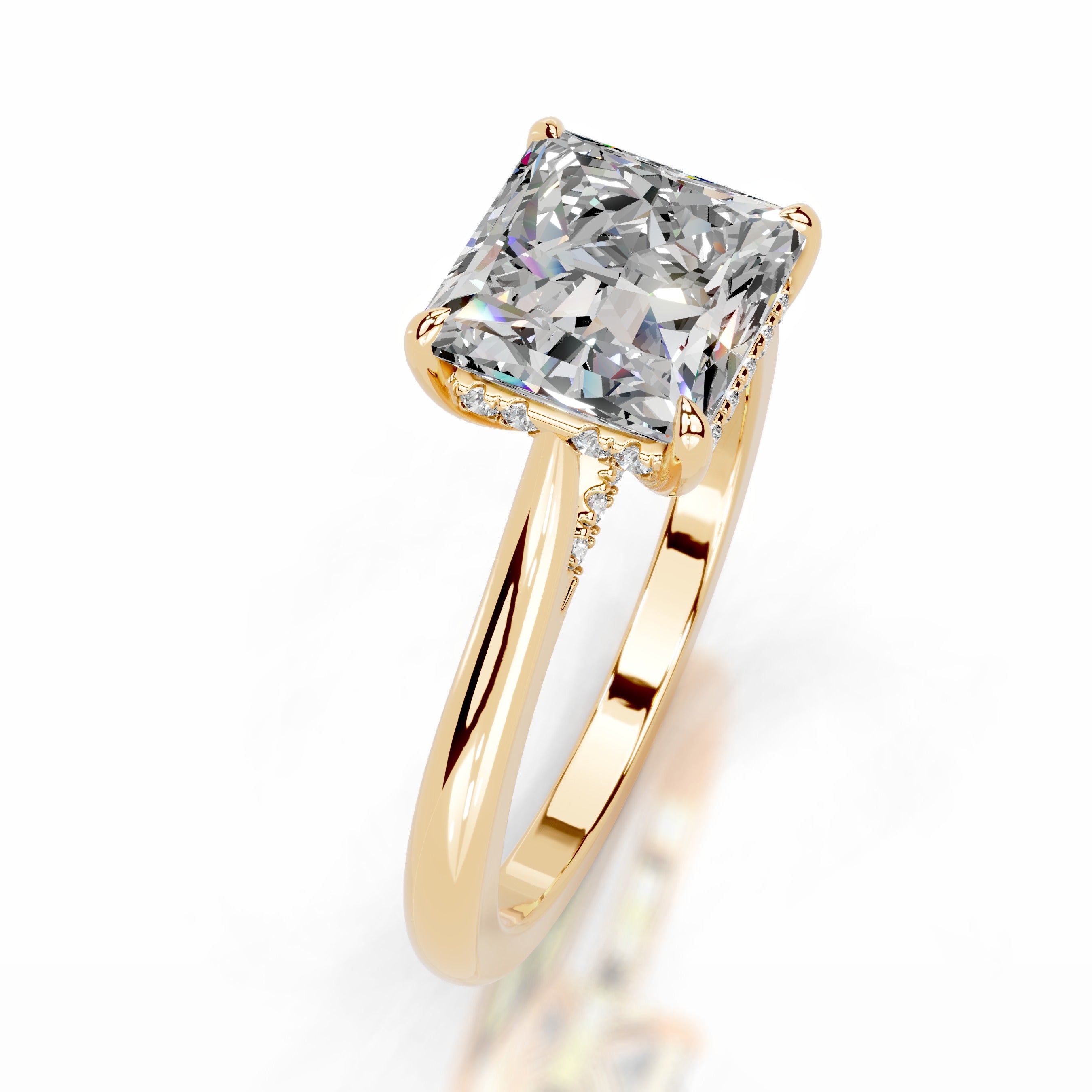 Cardinia Moissanite & Diamond Ring - 18K Yellow Gold