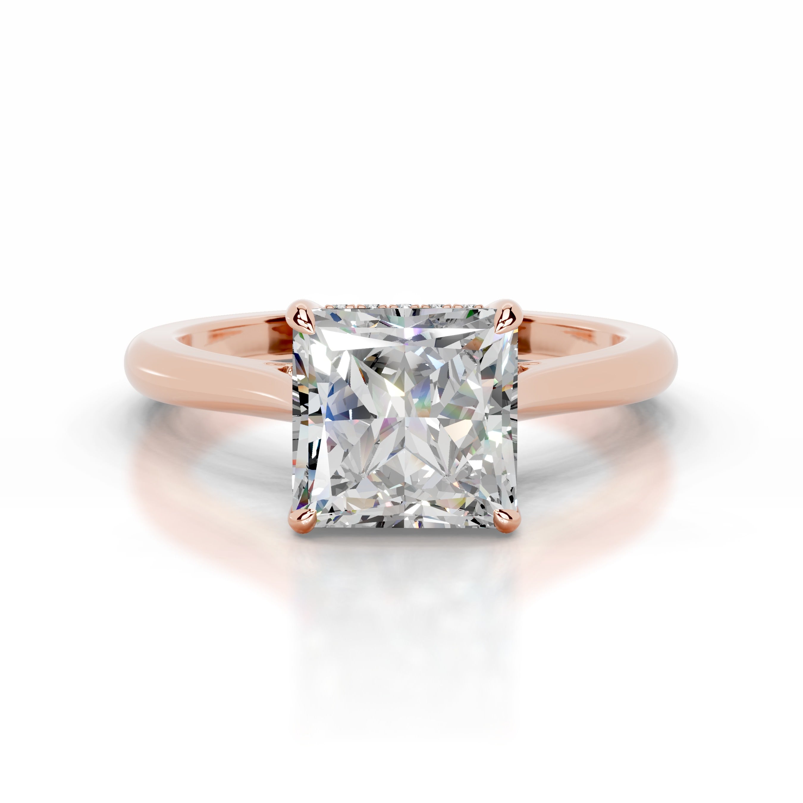 Cardinia Moissanite & Diamond Ring - 14K Rose Gold
