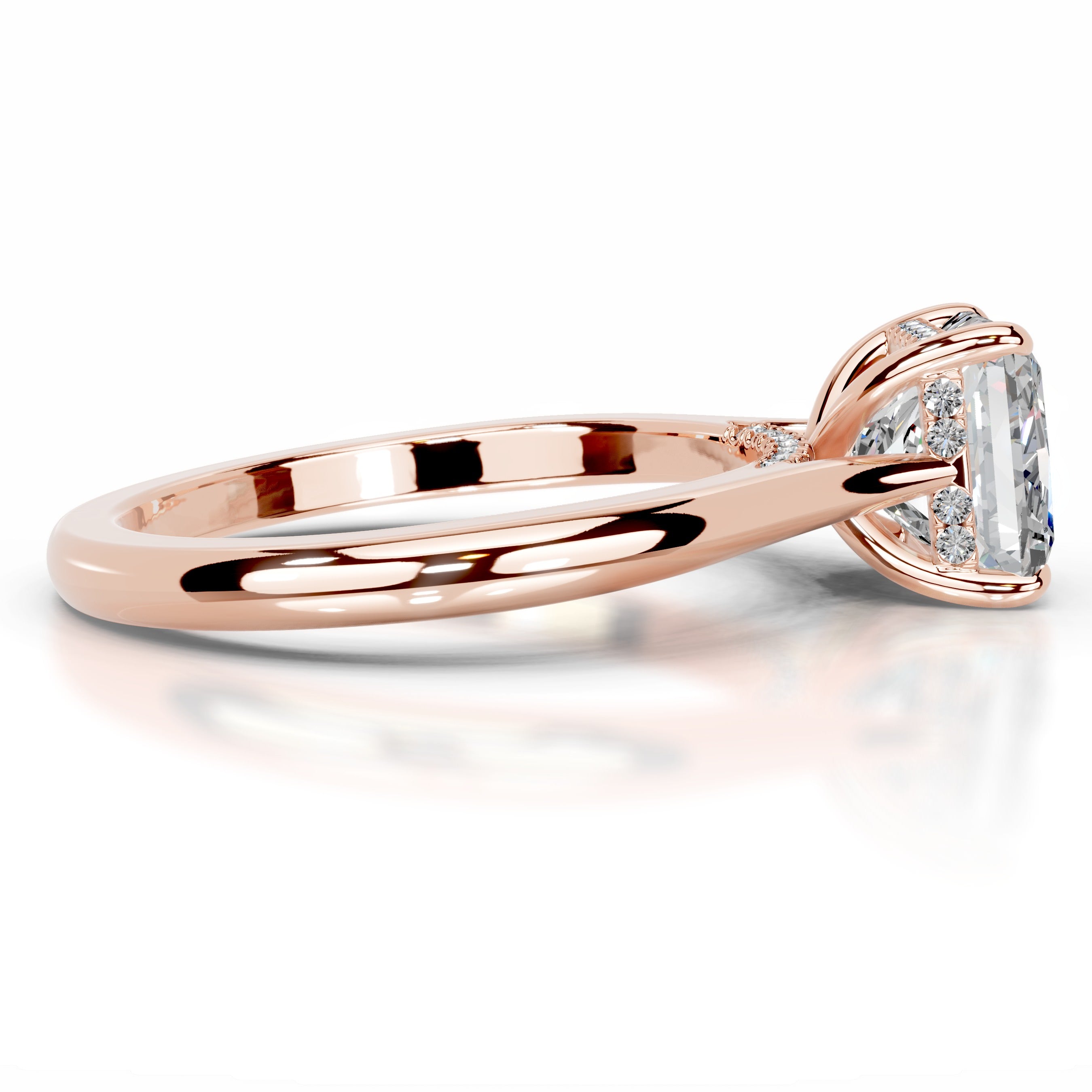 Cardinia Moissanite & Diamond Ring - 14K Rose Gold
