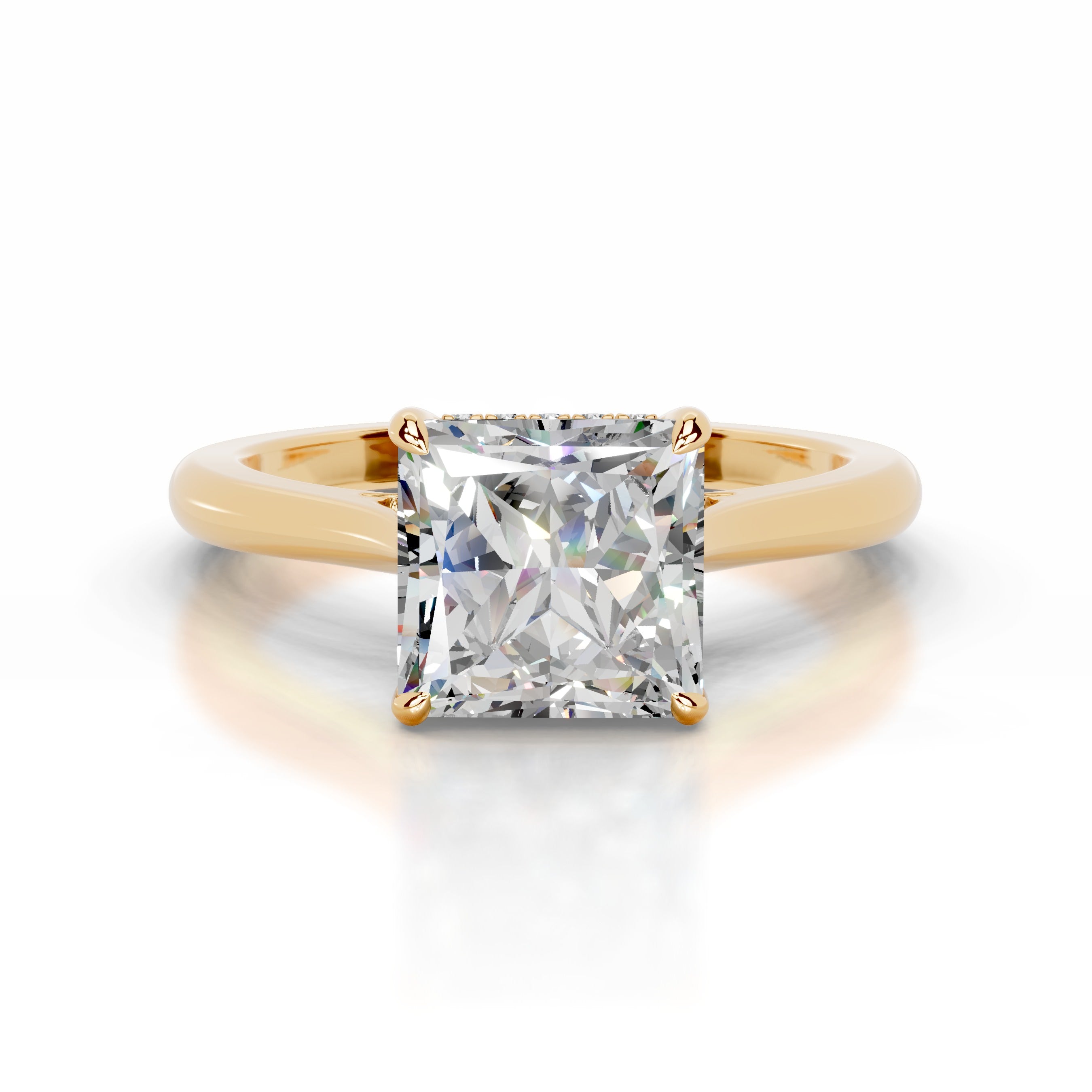 Cardinia Moissanite & Diamond Ring - 18K Yellow Gold